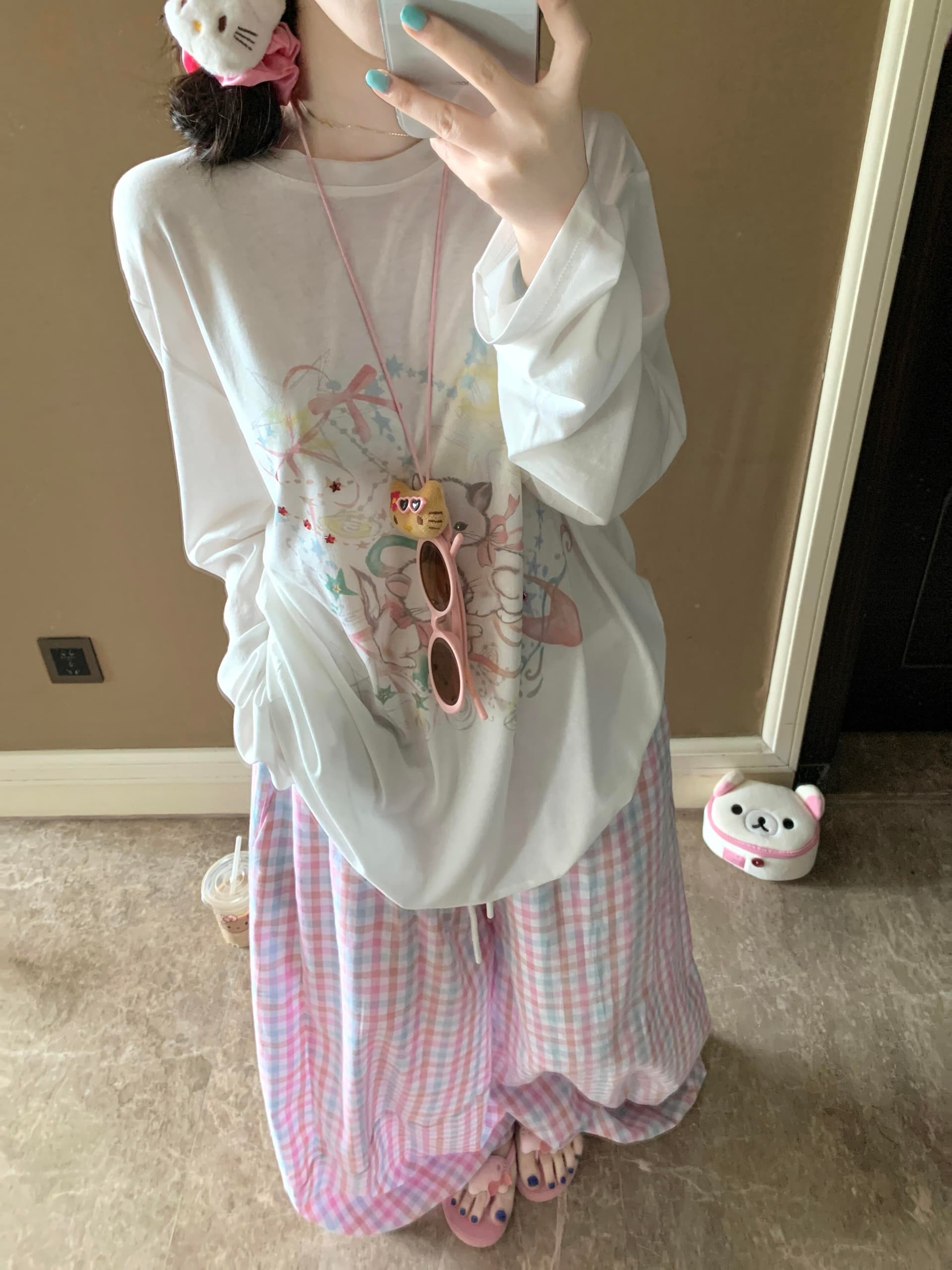 아메리칸 한 부서 화이트 긴팔 티셔츠 자외선 차단 블라우스 여성 여름 외부 가져 가라. 루즈핏 마이크로 ~을 통해 얇은 스타일 맨위 디자인 센스 이미지 3