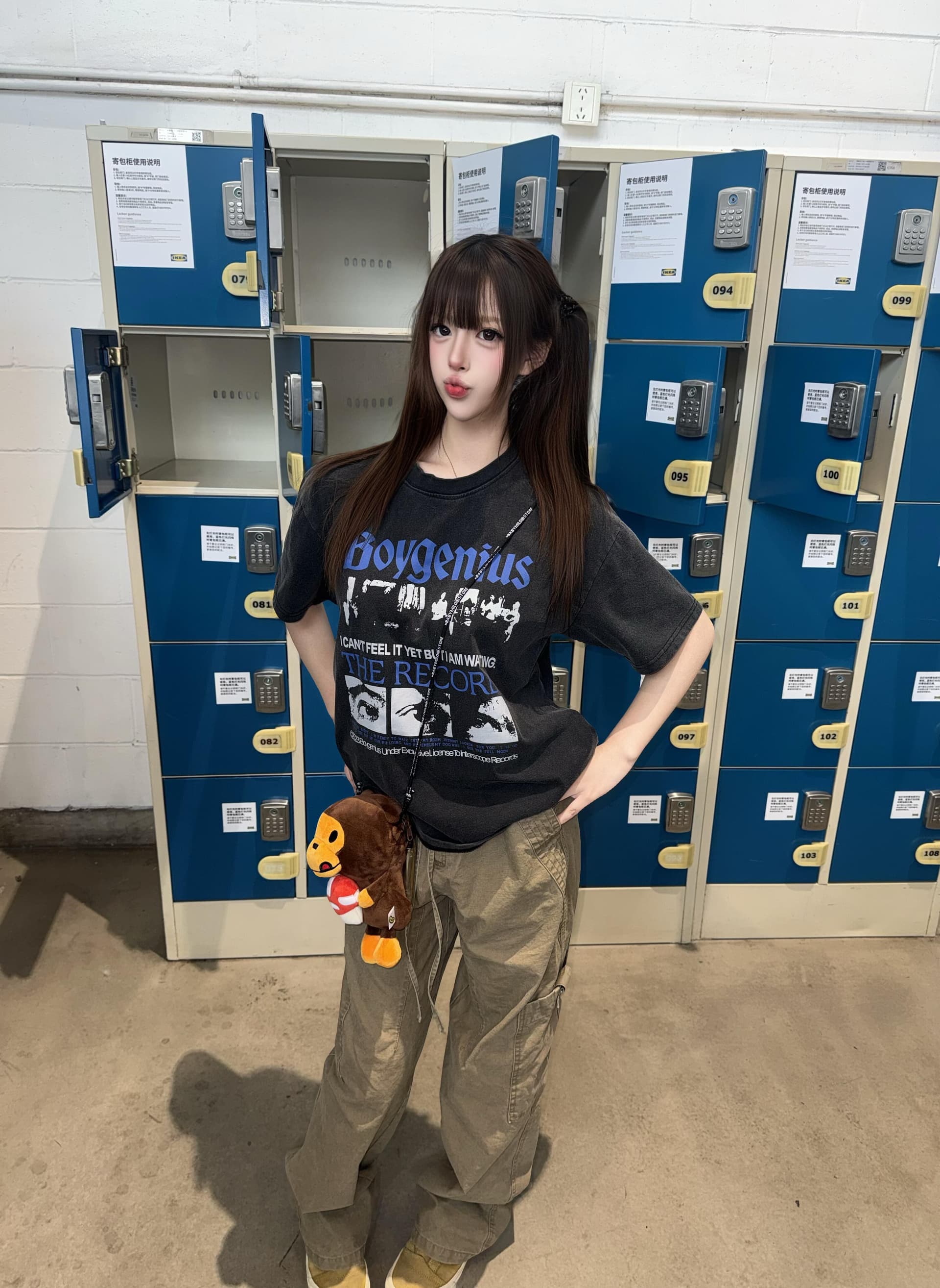 아메리칸 조수 브랜드 검정색 알파벳 워싱 반팔 티셔츠 여성 여름 루즈핏 슬림해 보이는 overseas 맨위 상세 이미지 1