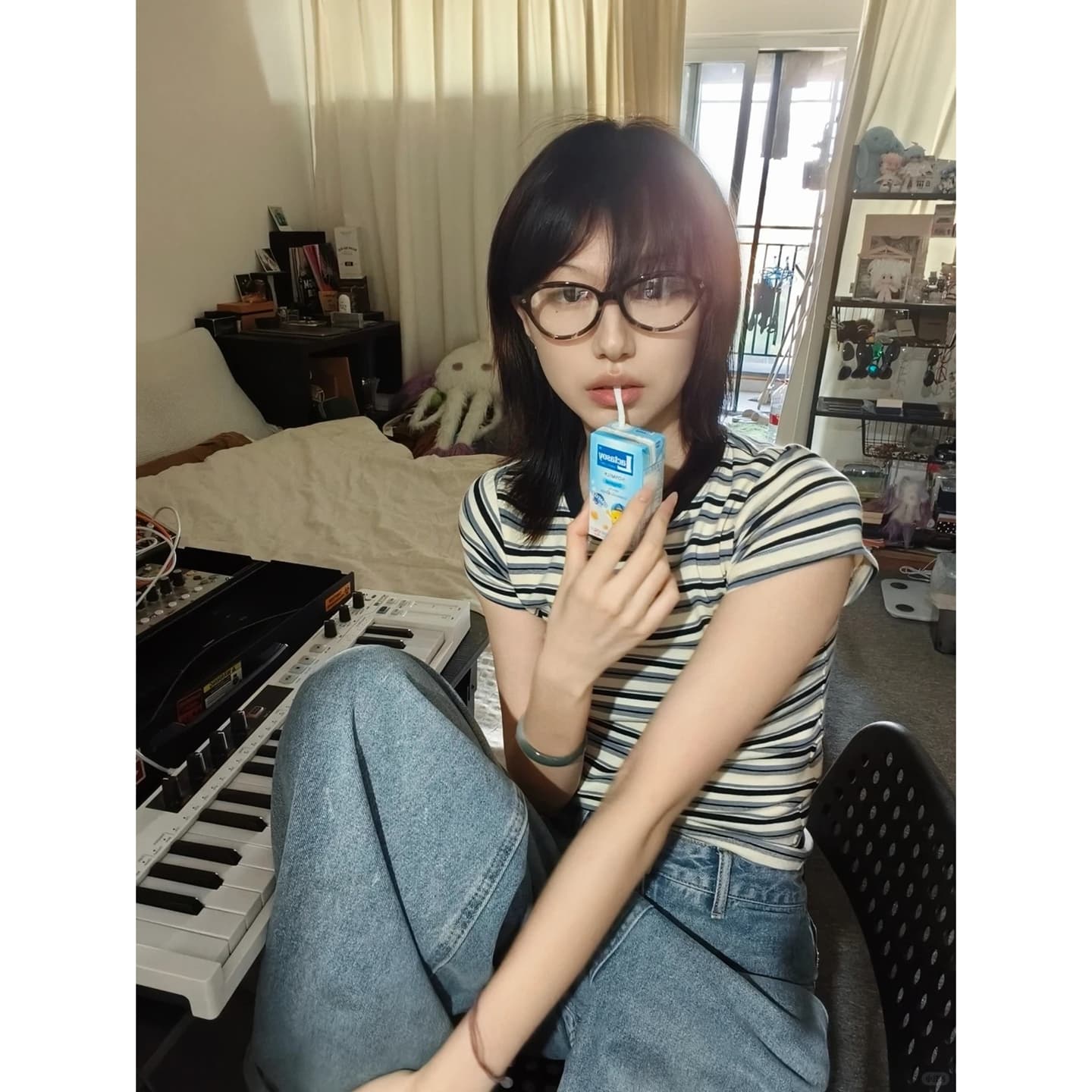 아메리칸 레트로 스트라이프 반팔 티셔츠 여성 표지 배 긍정적 인 어깨 2026 여름 몸매 가꾸기 핫걸 면 소재 만나는 맨위 이미지 3