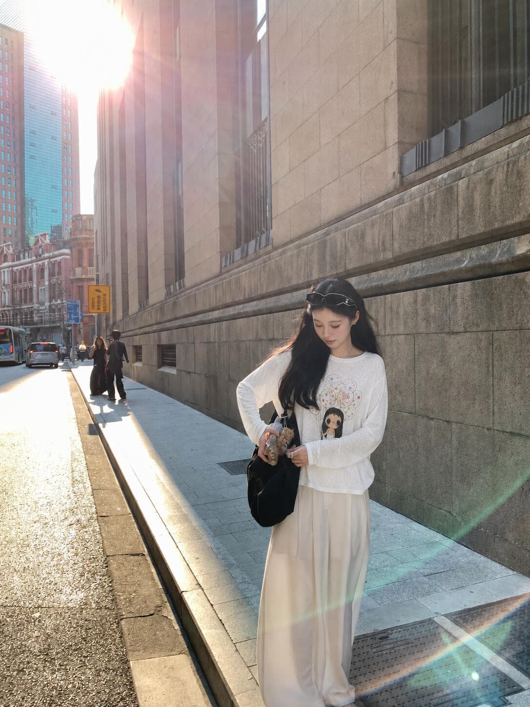 한 부서 작은 옥 프린트 반팔 벨트 자외선 차단 소매 티셔츠 여성 다용도 디자인 센스 블라우스 루즈핏 느긋한 바람 맨위 상세 이미지 4