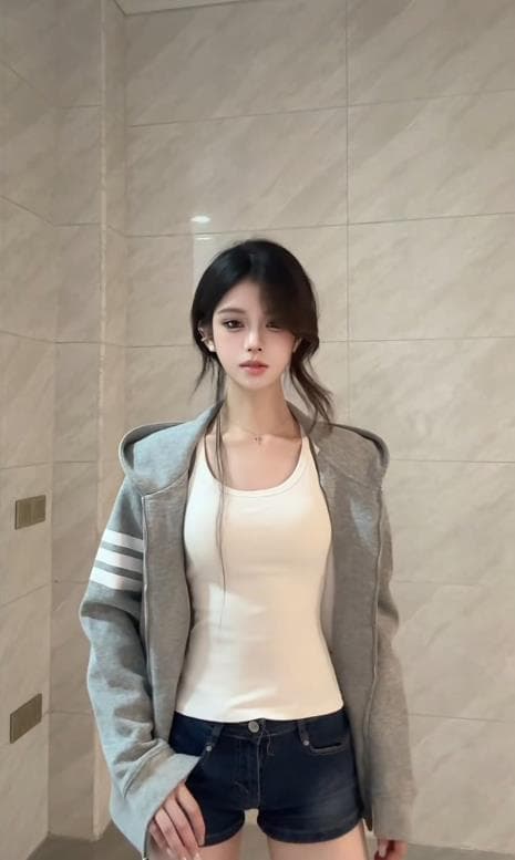 이른 가을 절묘한 후드 티 스웨터 여성 2026 새로운 고유 한 아름다운 클래식 바 스트라이프 다용도 슬림해 보이는 커플 재킷