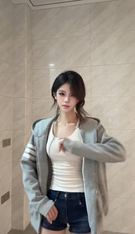 이른 가을 절묘한 후드 티 스웨터 여성 2026 새로운 고유 한 아름다운 클래식 바 스트라이프 다용도 슬림해 보이는 커플 재킷 이미지 2