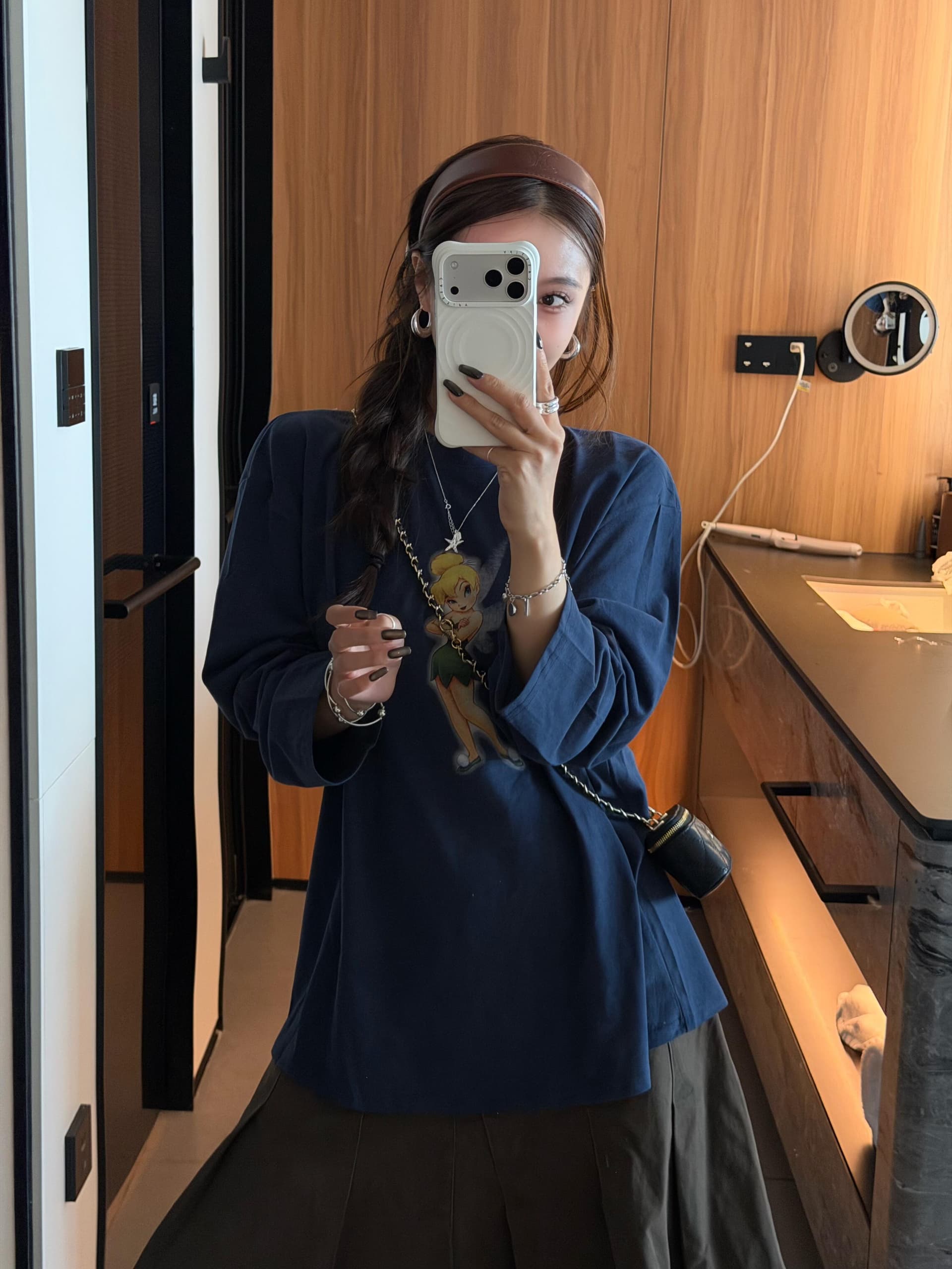 작은 대중 연령 감소 꽃의 요정 프린트 느긋한 캐주얼 루즈핏 순면 편안함 만나는 긴팔 티셔츠 맨위 상세 이미지 1
