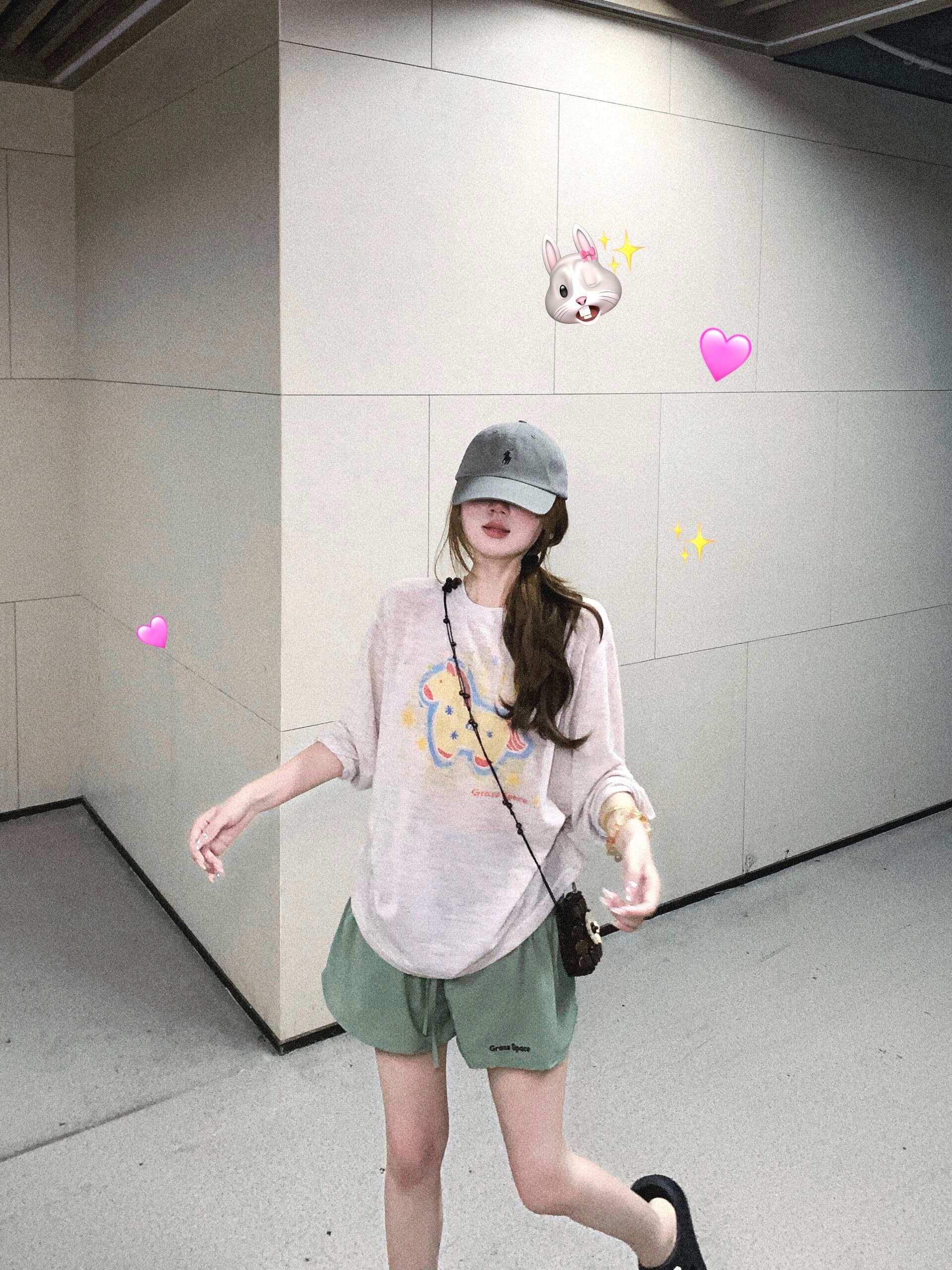 얇은 스타일 긴팔 티셔츠 여성 여름 작은 말 프린트 자외선 차단 블라우스 캐주얼 느긋한 바람 맨위