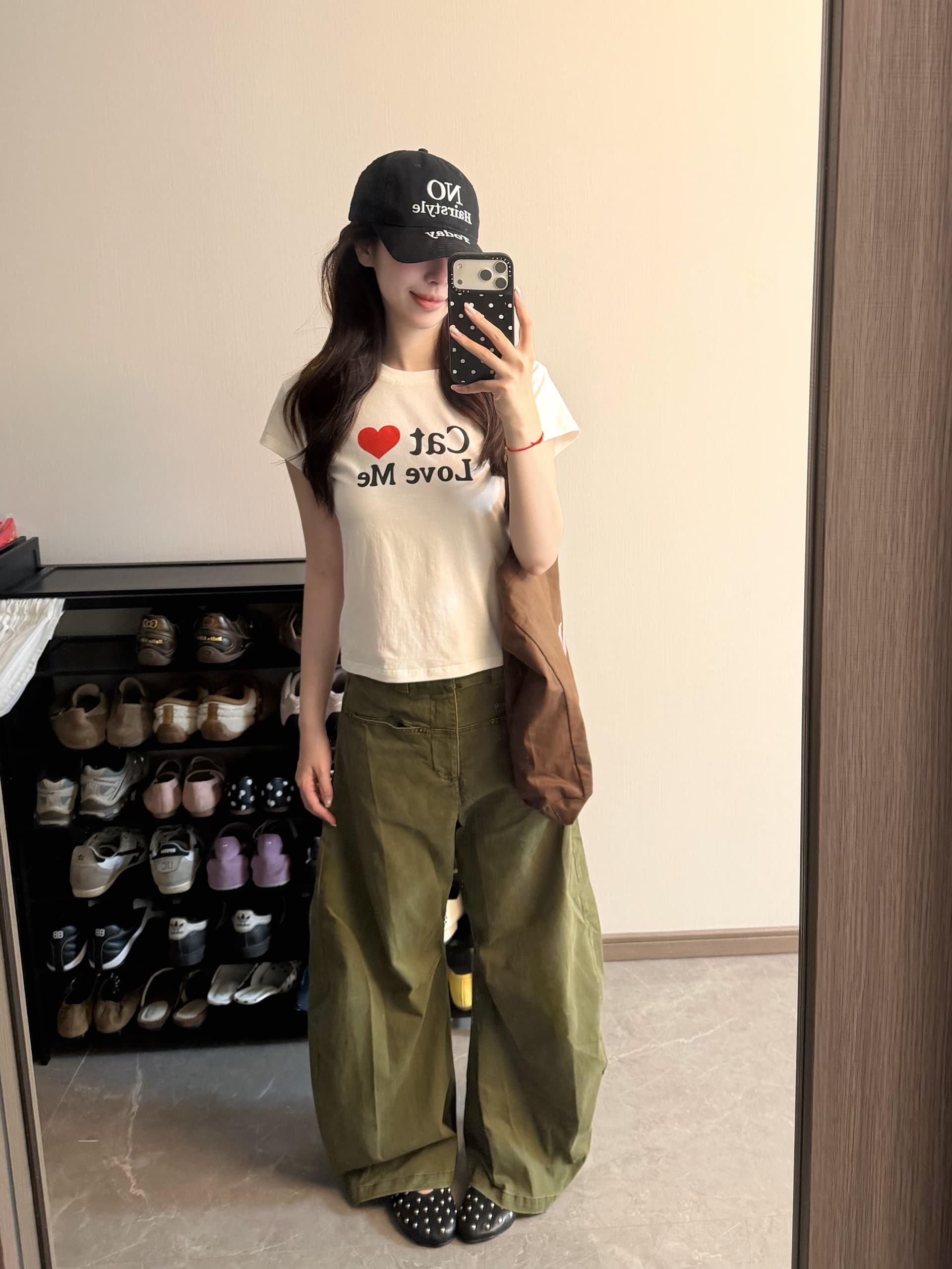 아메리칸 레트로 하트 알파벳 프린트 핫걸 바람 긍정적 인 어깨 반팔 티셔츠 여성 여름 몸매 가꾸기 슬림해 보이는 다용도 맨위 상세 이미지 2