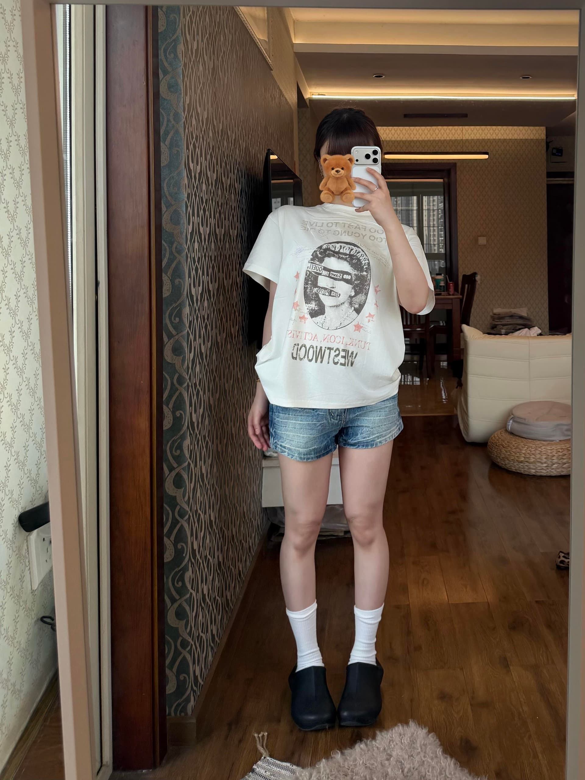 아메리칸 레트로 밴드 표지 초상화 프린트 반팔 티셔츠 여성 여름 디자인 센스 루즈핏 다용도 반소매 맨위 상세 이미지 2