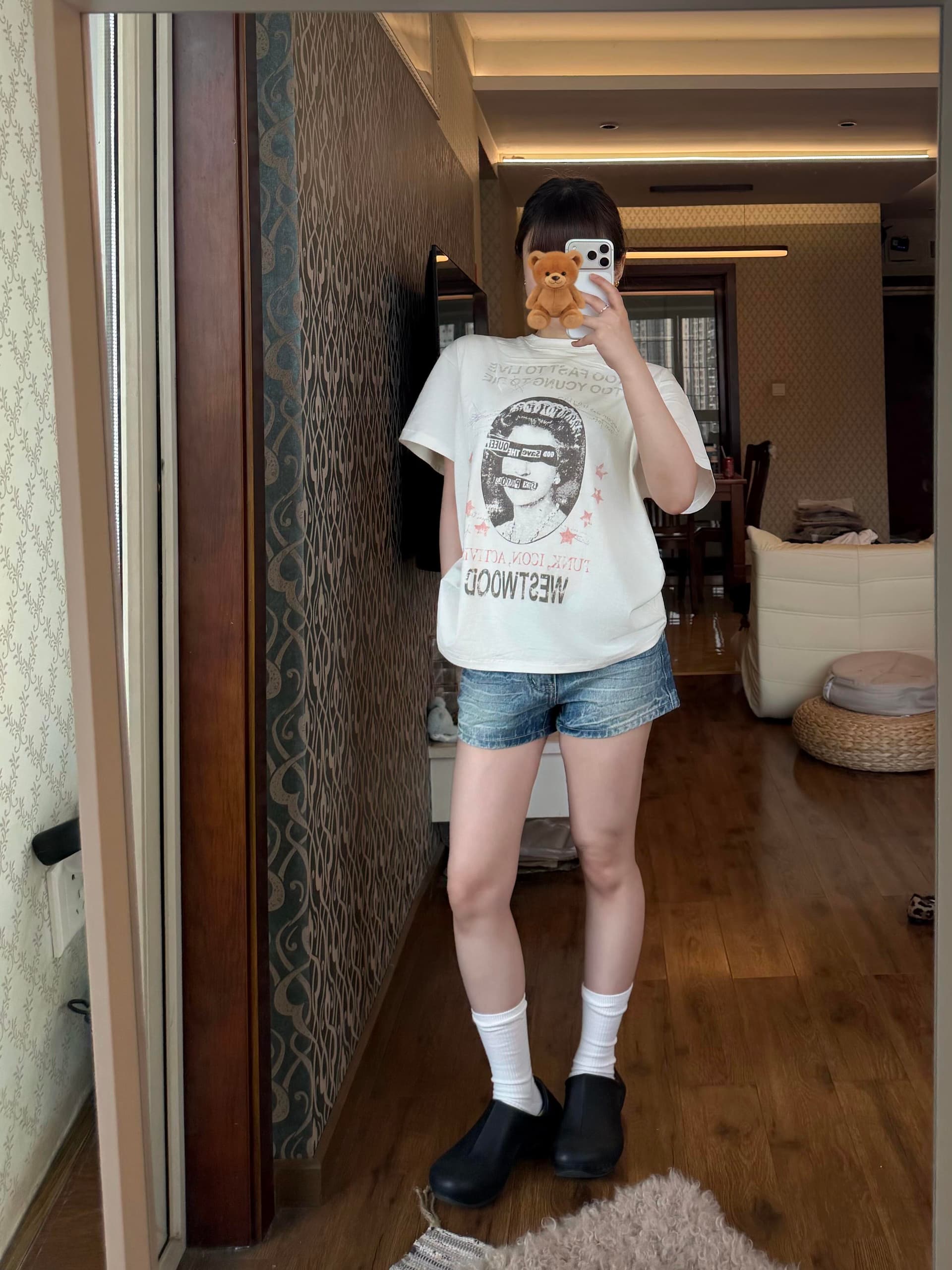아메리칸 레트로 밴드 표지 초상화 프린트 반팔 티셔츠 여성 여름 디자인 센스 루즈핏 다용도 반소매 맨위 상세 이미지 3