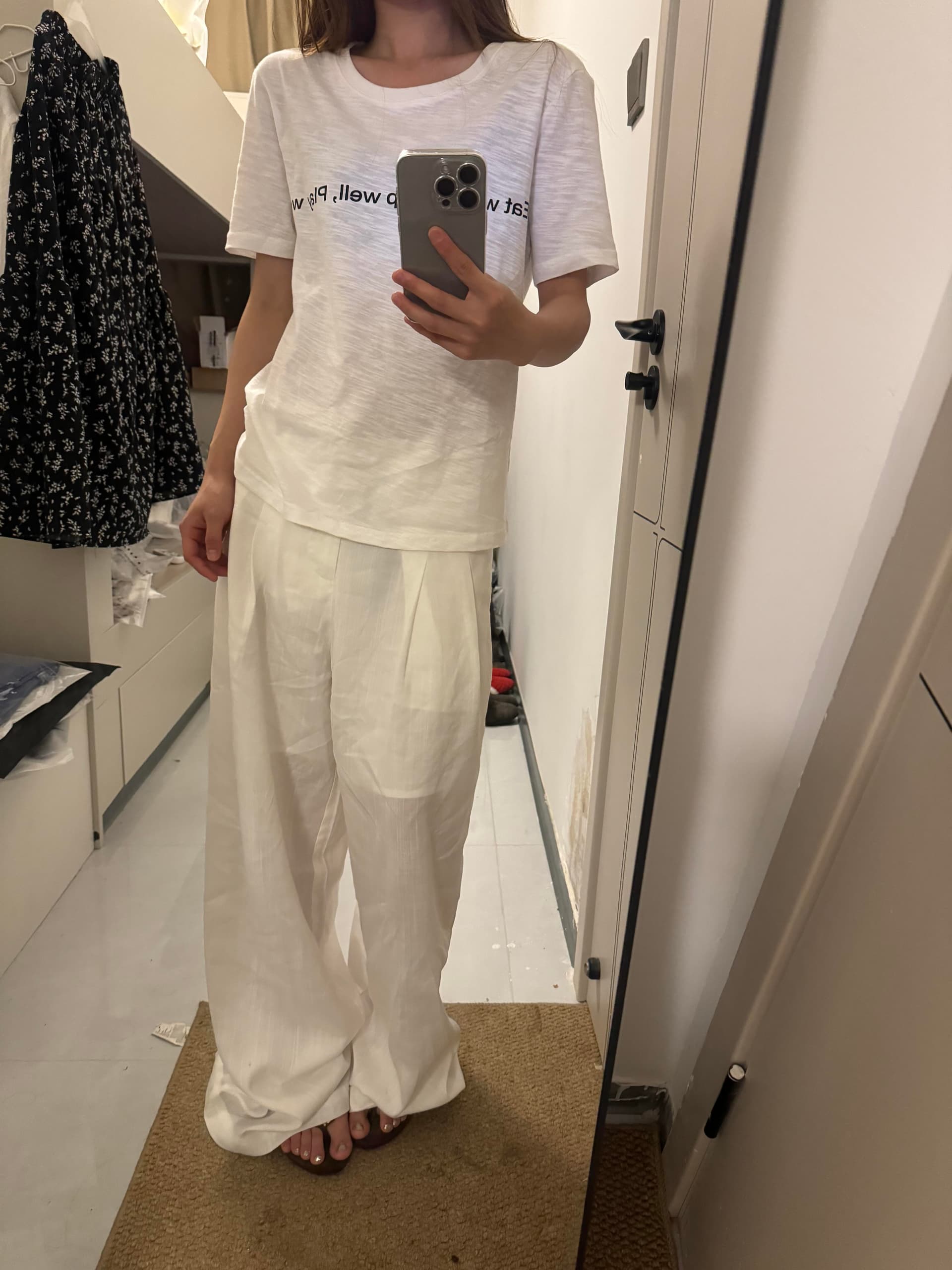 한 부서 ins 학원 스타일 대나무 마디 면 슬로건 알파벳 프린트 티셔츠 여성 몸매 가꾸기 쇼트 스타일 긍정적 인 어깨 반팔 느긋한 맨위 이미지 2