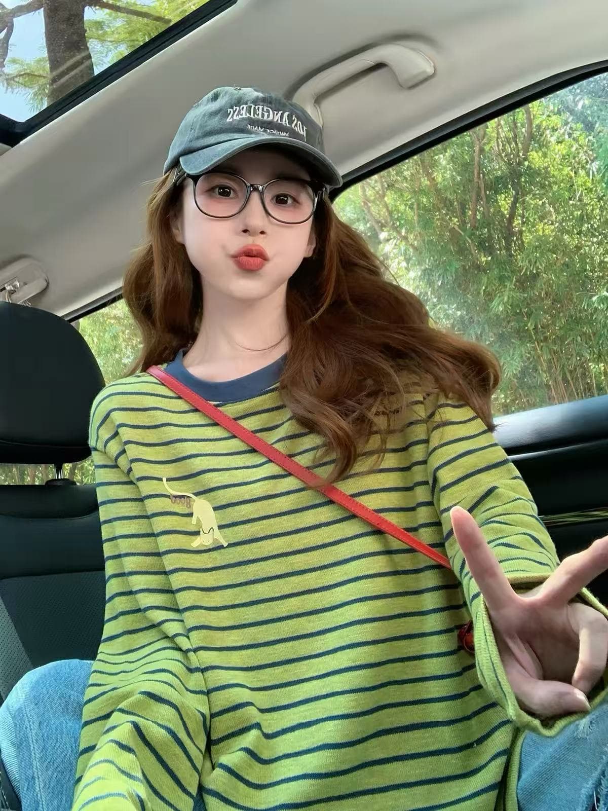 아메리칸 레트로 배색 스트라이프 긴팔 티셔츠 여성 2026 새로운 가을 학원 스타일 조수 브랜드 루즈핏 슬림해 보이는 맨위 상세 이미지 1