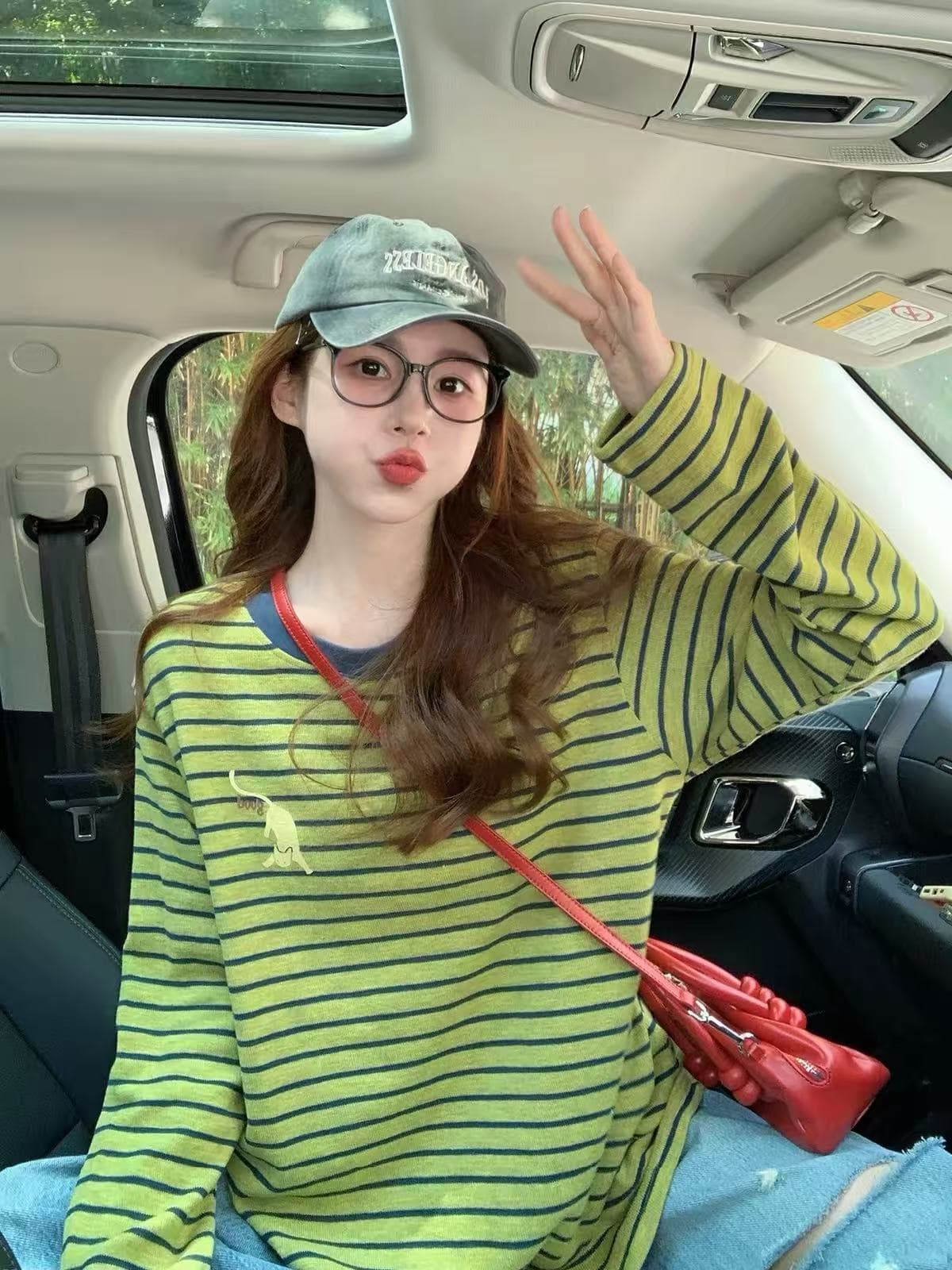 아메리칸 레트로 배색 스트라이프 긴팔 티셔츠 여성 2026 새로운 가을 학원 스타일 조수 브랜드 루즈핏 슬림해 보이는 맨위 상세 이미지 2