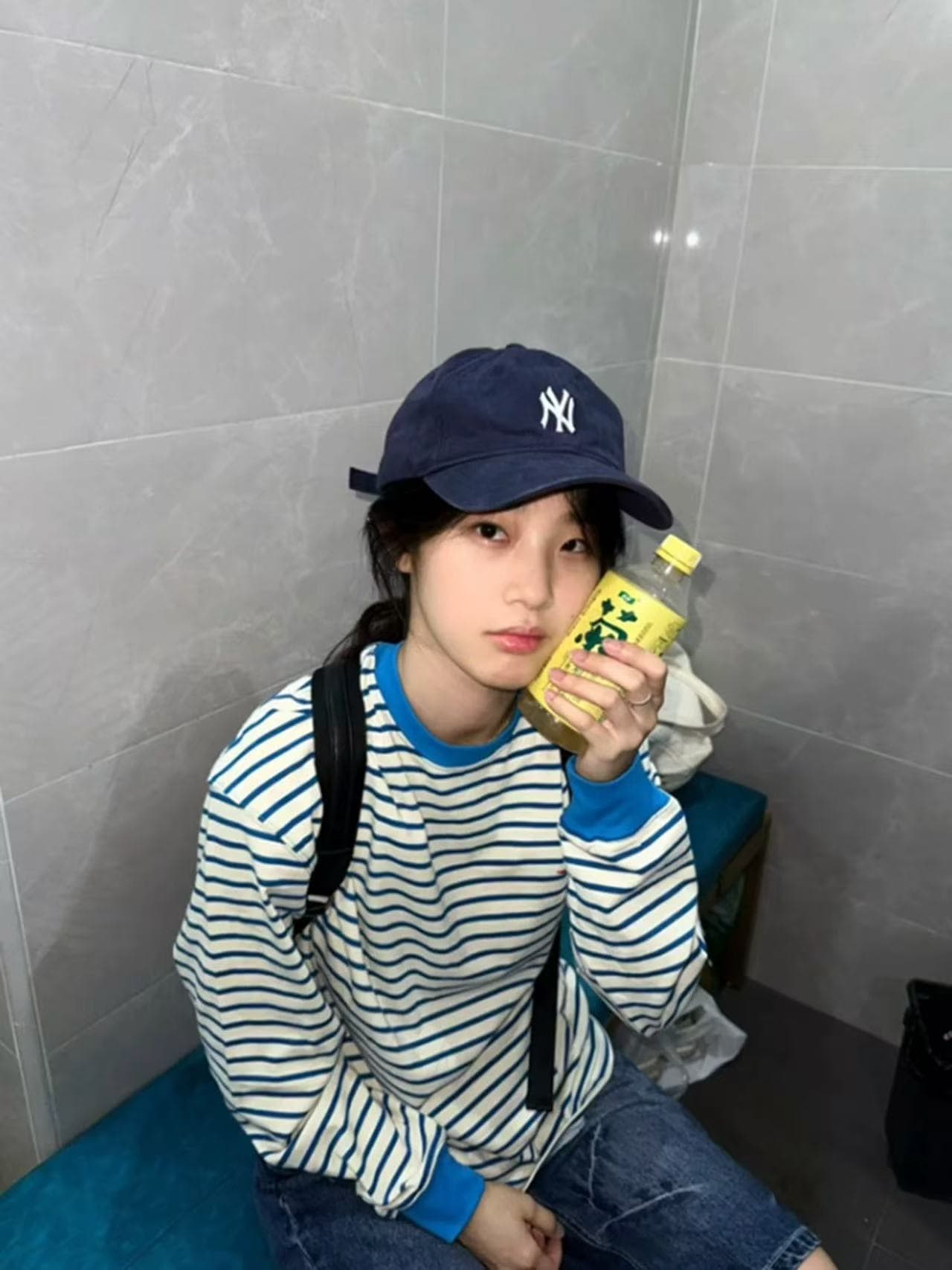 한 부서 레트로 배색 스트라이프 긴팔 티셔츠 여성 봄 가을 루즈핏 맨위 이미지 3