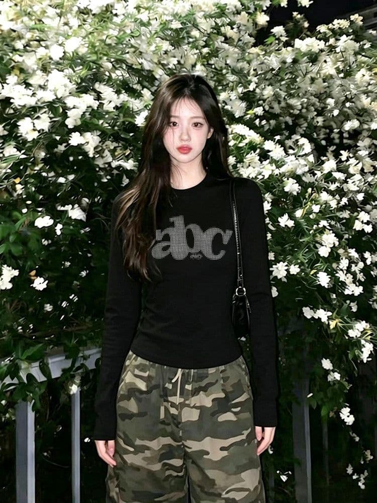 아메리칸 레트로 긍정적 인 어깨 긴팔 티셔츠 여성 2026 이른 가을 새로운 몸매 가꾸기 슬림해 보이는 만나는 맨위 상세 이미지 4
