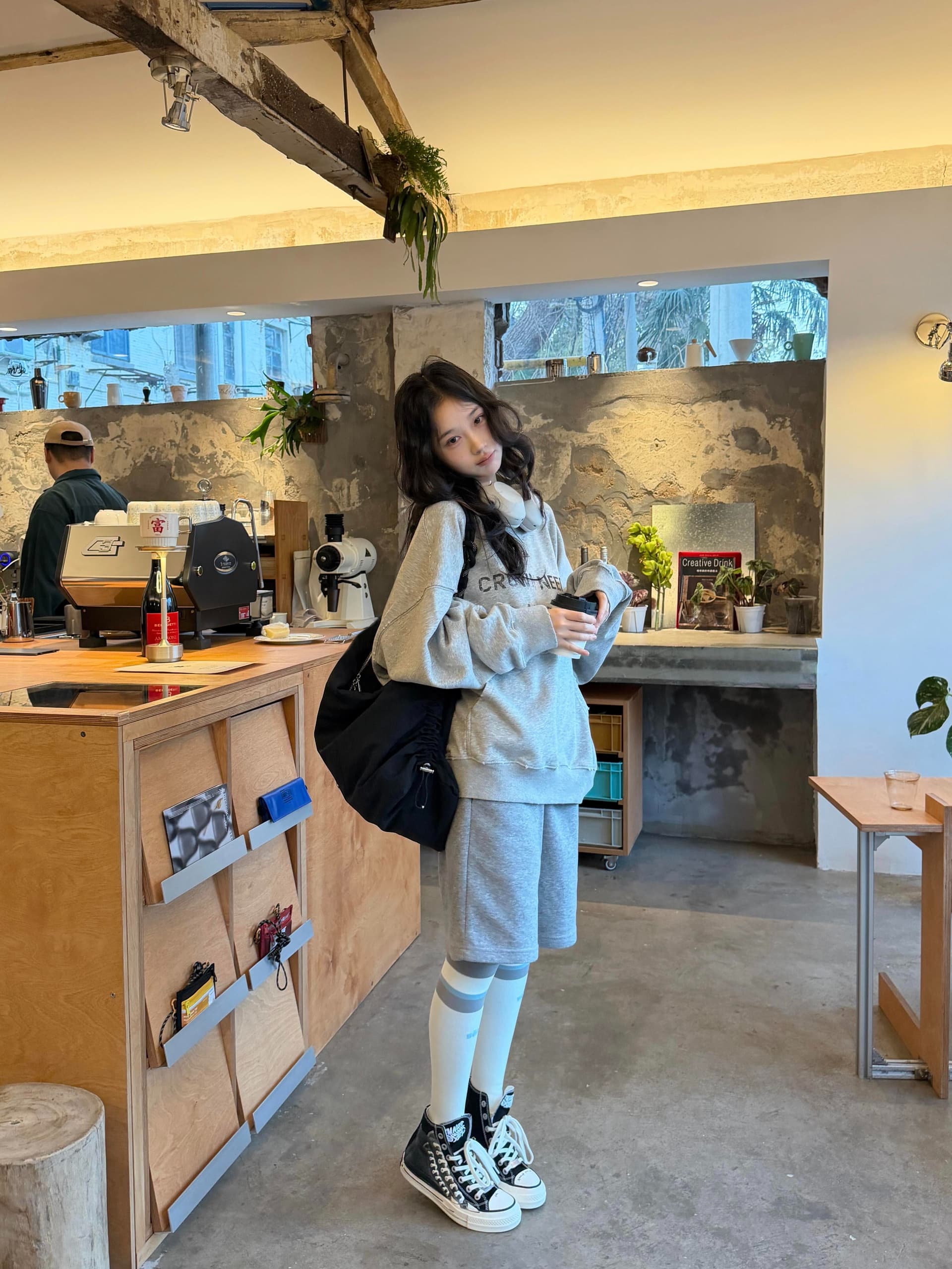알파벳 마 오래된 프린트 레트로 후드 티 스웨터 여성 루즈핏 26 봄 여름 새로운 상세 이미지 5