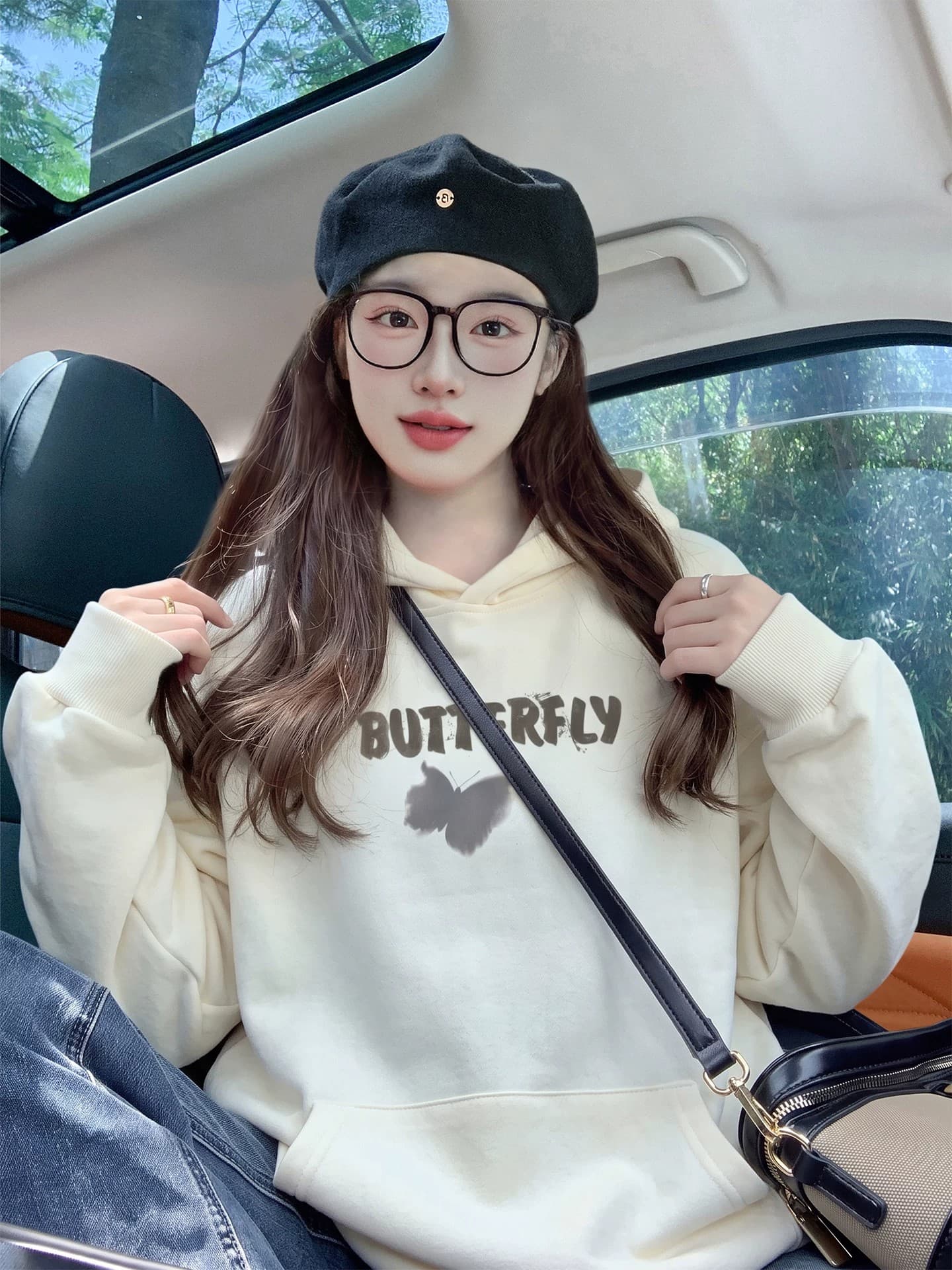 꽃 회색 아메리칸 레트로 후드 티 스웨터 여성 가을 2026 새로운 작은 대중 루즈핏 느긋한 조수 브랜드 맨위 재킷 이미지 2