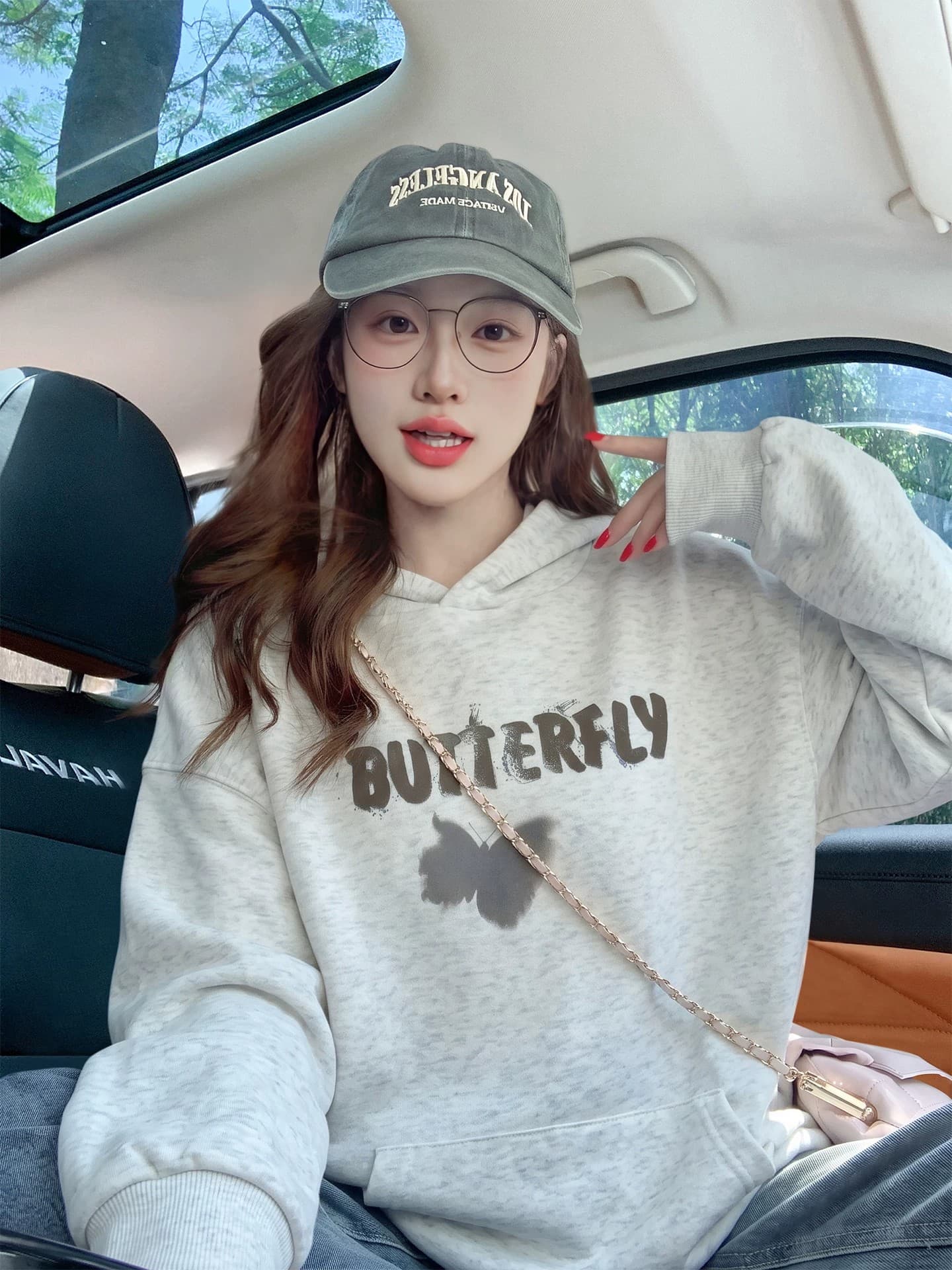 꽃 회색 아메리칸 레트로 후드 티 스웨터 여성 가을 2026 새로운 작은 대중 루즈핏 느긋한 조수 브랜드 맨위 재킷