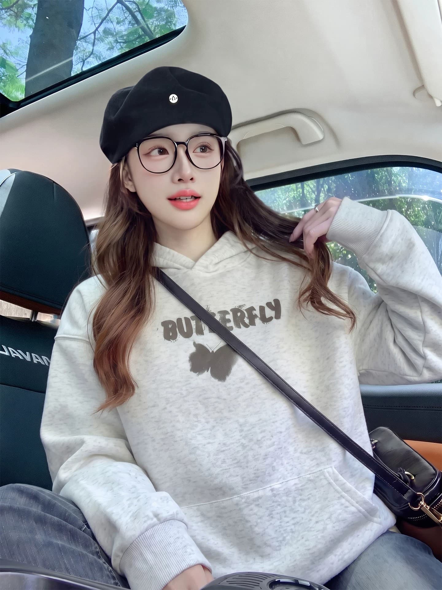 꽃 회색 아메리칸 레트로 후드 티 스웨터 여성 가을 2026 새로운 작은 대중 루즈핏 느긋한 조수 브랜드 맨위 재킷 상세 이미지 5