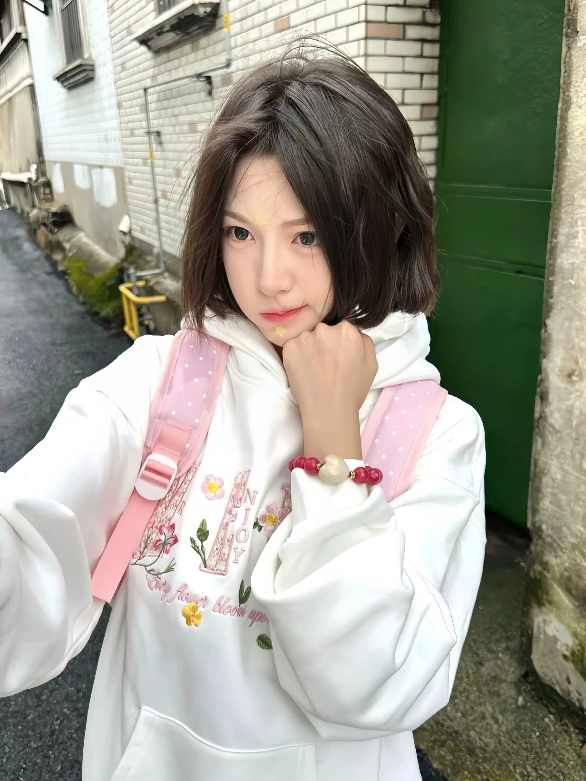 국가 트렌디 아메리칸 작은 샤넬 스타일 꽃무늬 프린트 후드 티 스웨터 여성 봄 가을 루즈핏 디자인 센스 다용도 재킷 상세 이미지 2