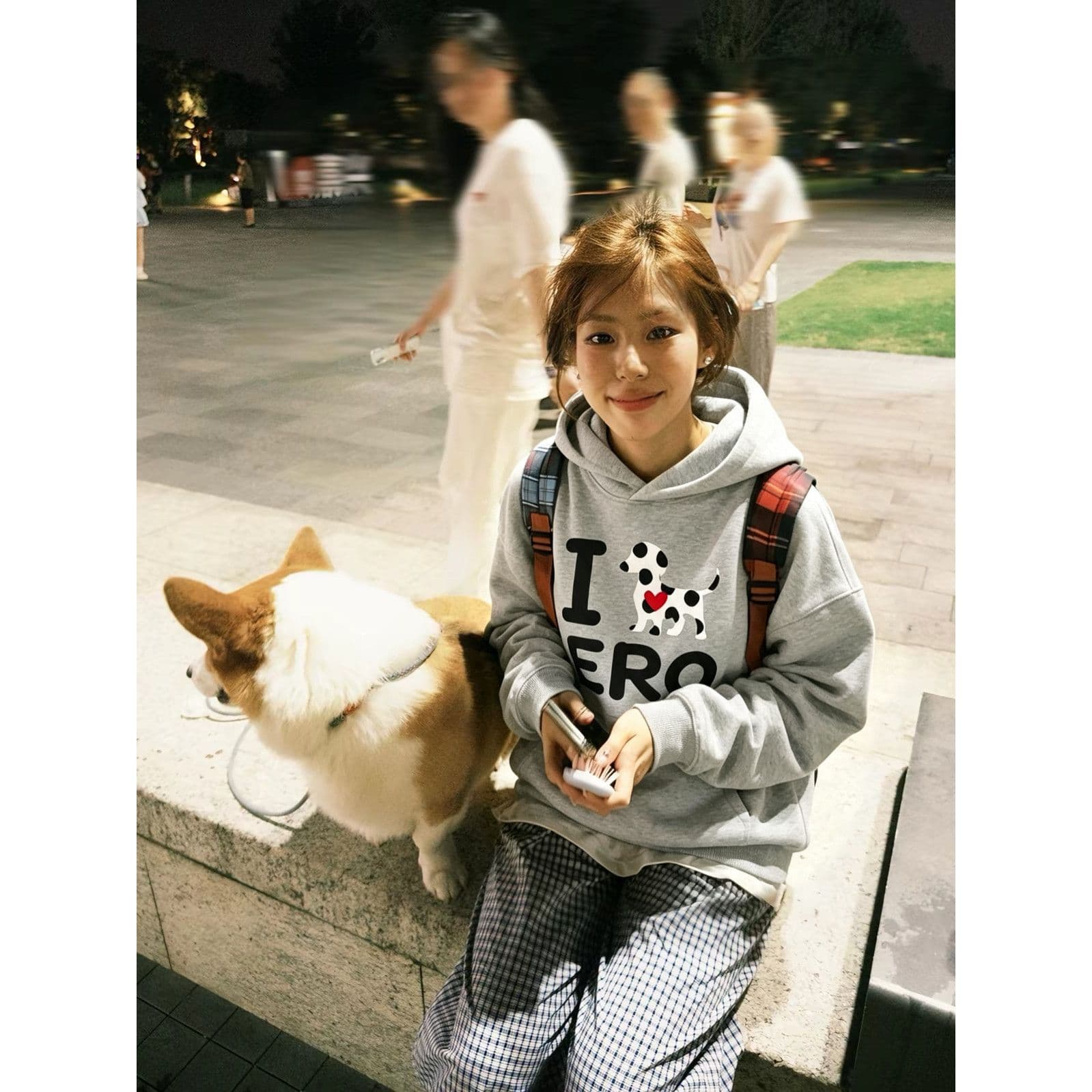 아메리칸 레트로 하트 도트 무늬 강아지 무거운 후드 티 스웨터 여성 가을 겨울 느긋한 바람 루즈핏 캐주얼 다용도 맨위 이미지 4