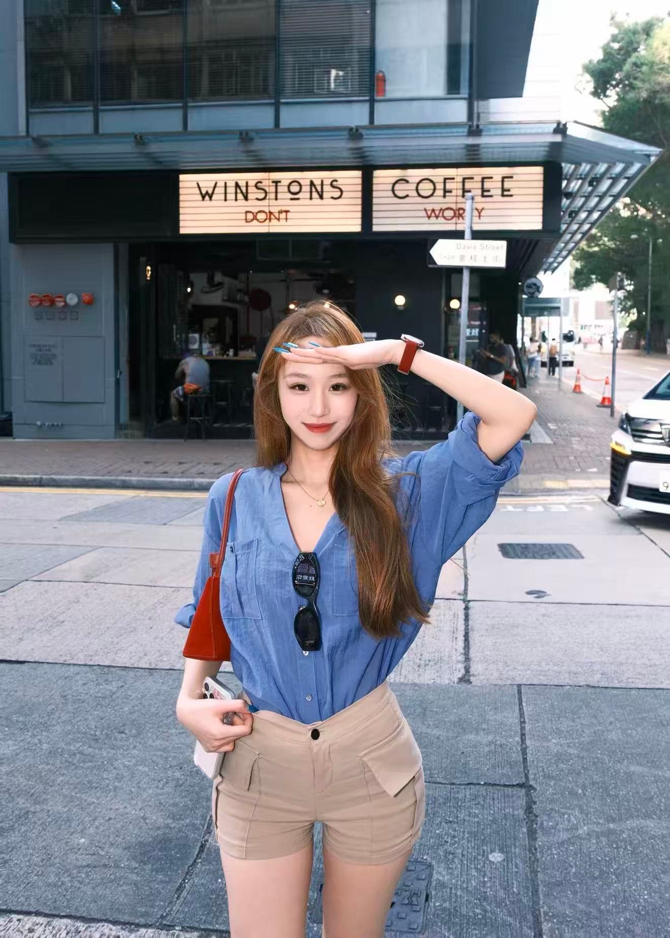 한 부서 출퇴근 V넥 자외선 차단 긴팔 여성 셔츠 여름 얇고 가벼운 통기성 느슨함 센스 캐주얼 품격 맨위 이미지 4
