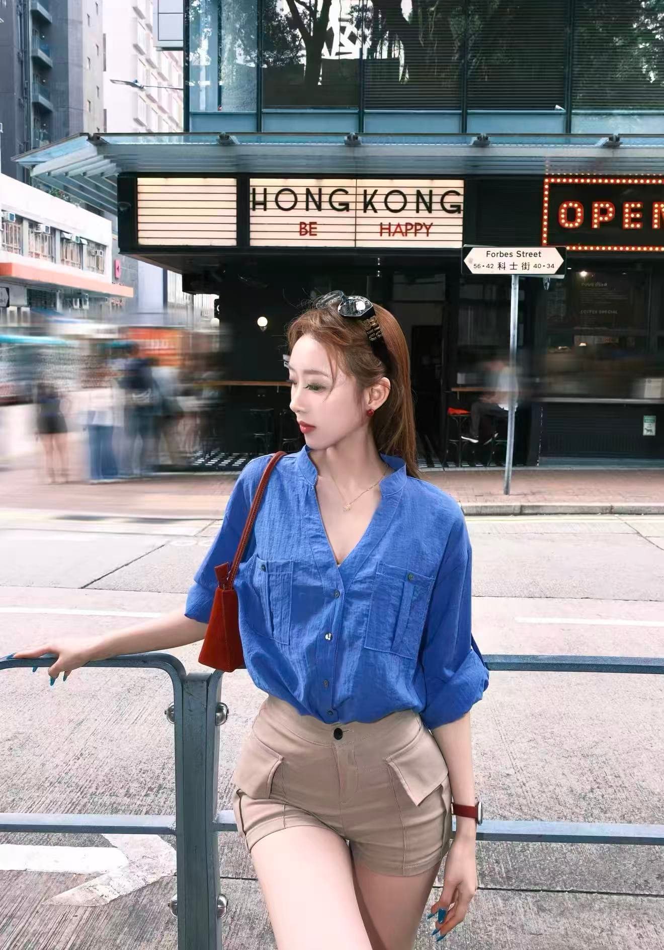 한 부서 출퇴근 V넥 자외선 차단 긴팔 여성 셔츠 여름 얇고 가벼운 통기성 느슨함 센스 캐주얼 품격 맨위 상세 이미지 2