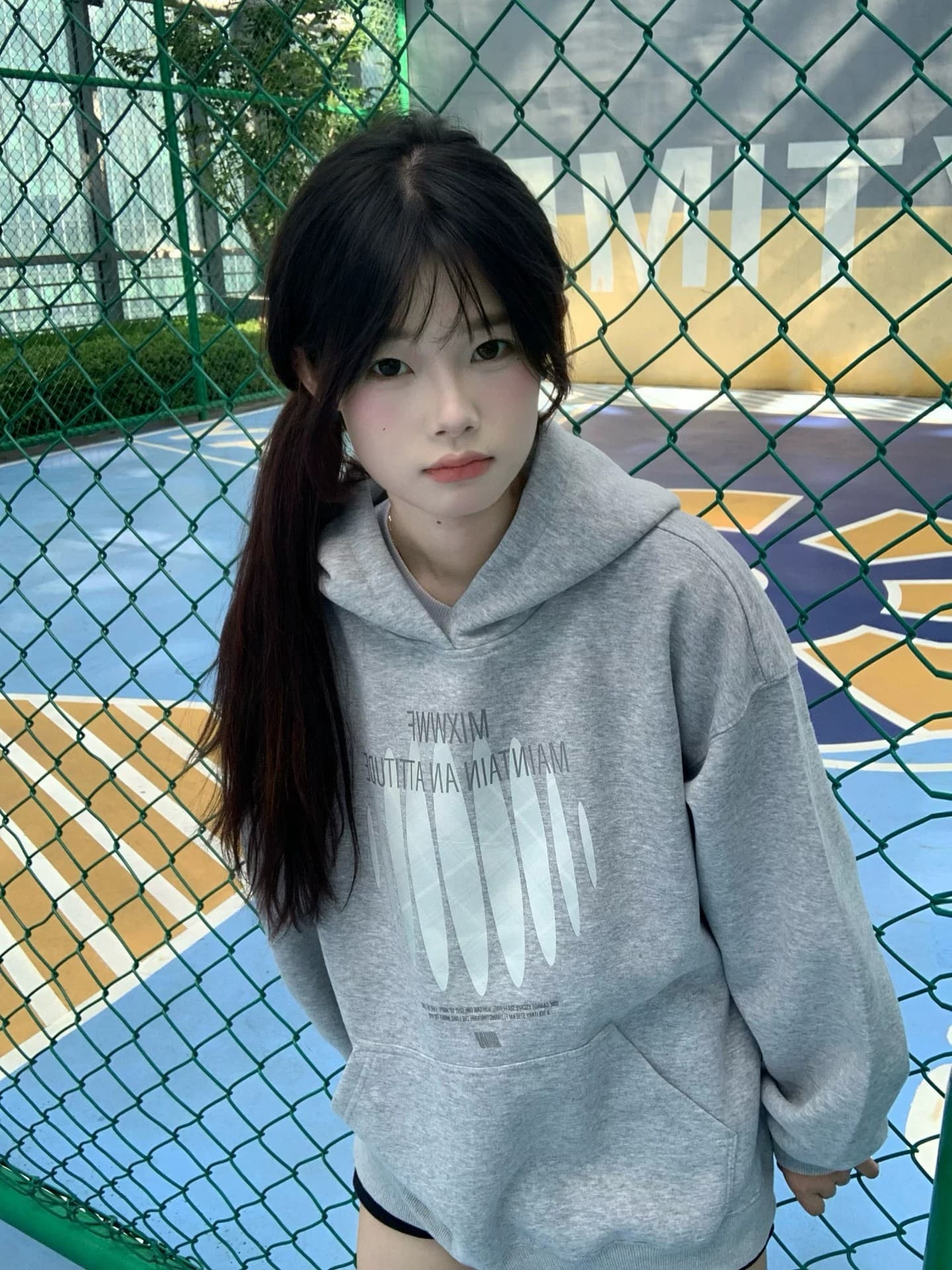 아메리칸 레트로 무거운 순면 회색 후드 티 스웨터 여성 가을 겨울철 새로운 루즈핏 조수 브랜드 커플 맨위 ins 이미지 2
