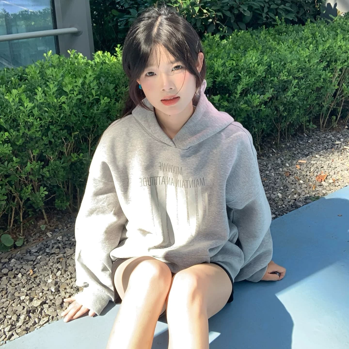 아메리칸 레트로 무거운 순면 회색 후드 티 스웨터 여성 가을 겨울철 새로운 루즈핏 조수 브랜드 커플 맨위 ins 이미지 5