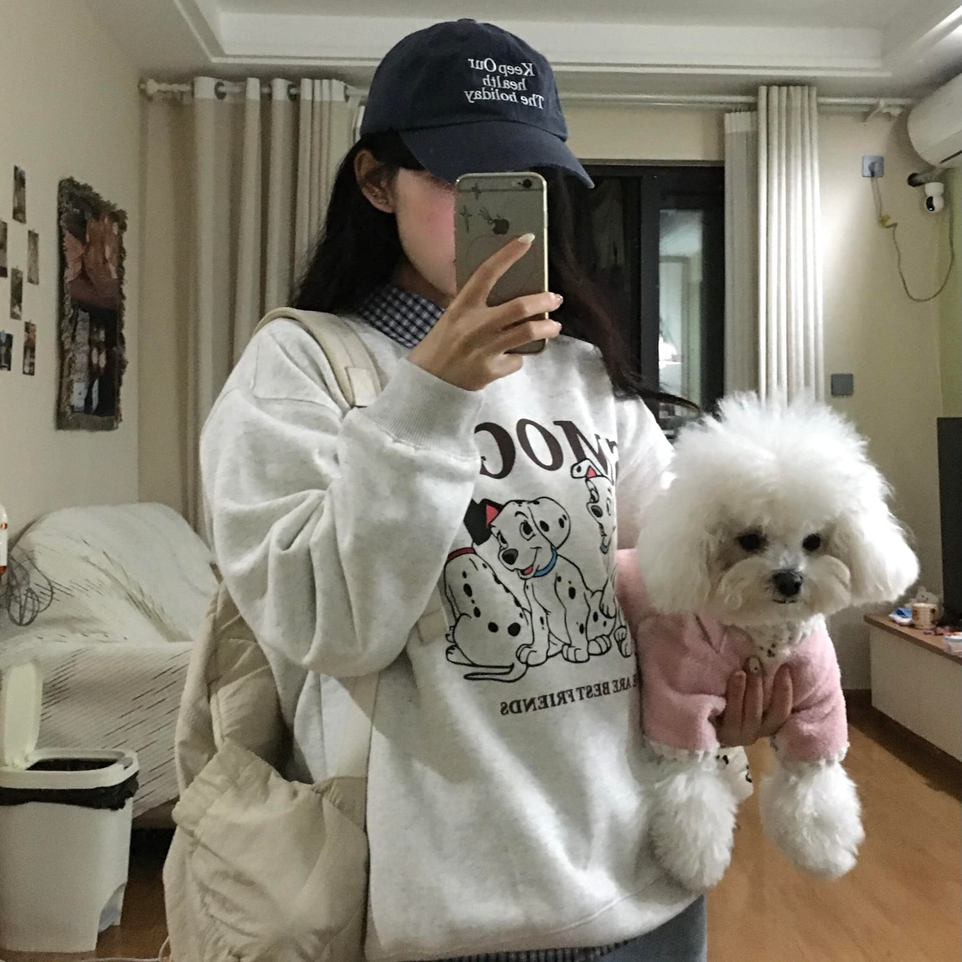 달마 시안 루즈핏 일상 캐주얼 봄 후드티 남녀 커플 섹션 아메리칸 풀오버 라운드 넥 맨위 이미지 5
