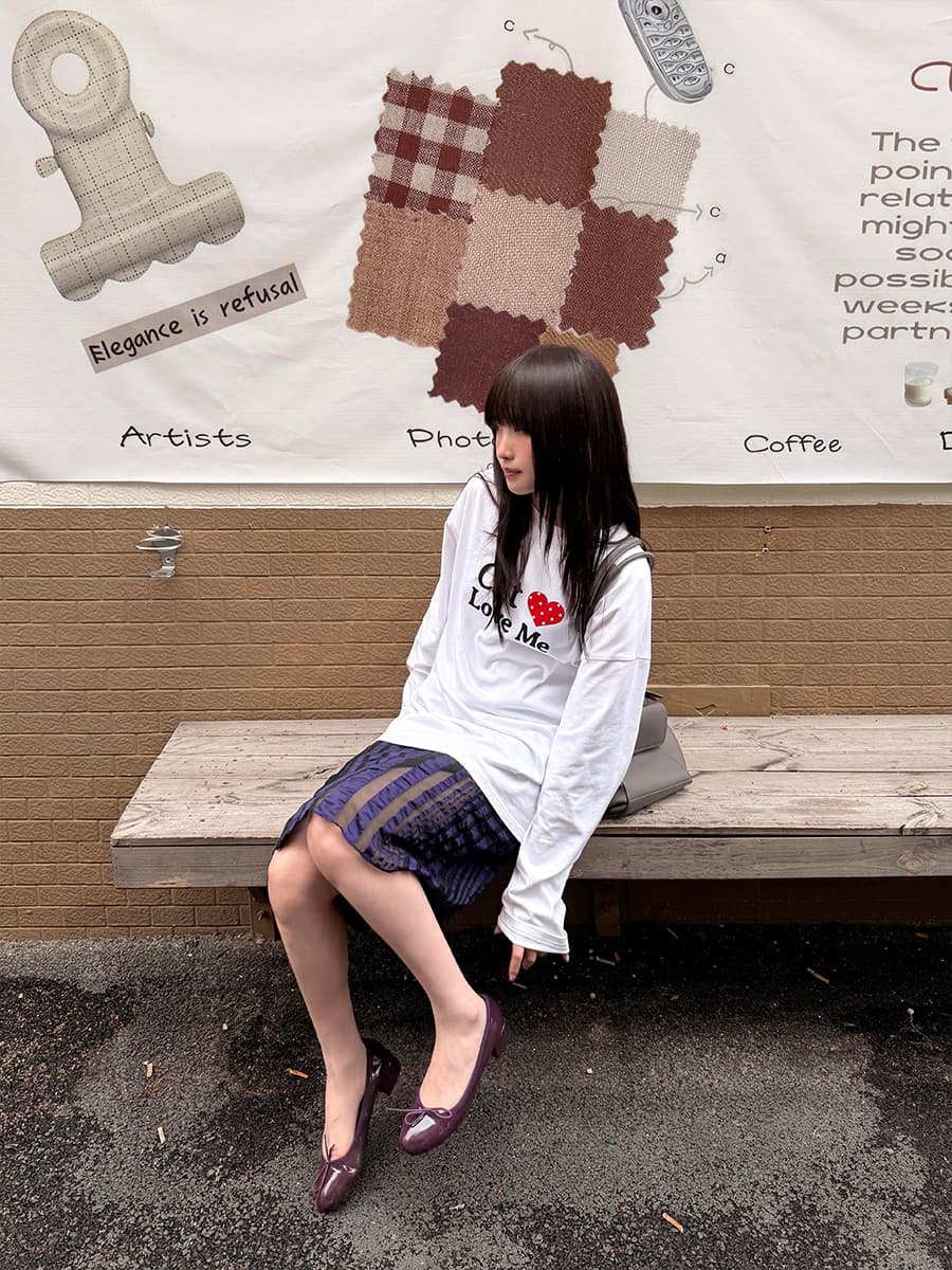 작은 대중 미니멀리즘 고양이 개 나를 사랑해. 프린트 느긋한 캐주얼 루즈핏 순면 편안함 긴팔 티셔츠 맨위 여성 상세 이미지 4