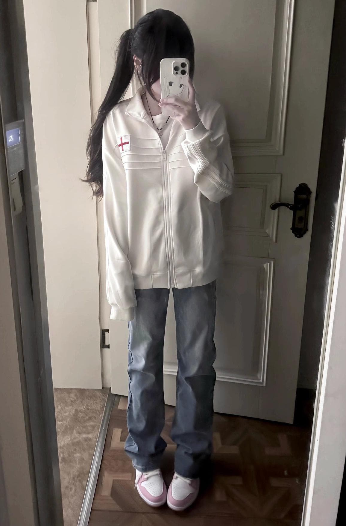 2026 이른 가을 새로운 스탠드 칼라 주름 자수 후드티 여성 코트 느긋한 바람 커플 루즈핏 조수 브랜드 재킷 오픈 가디건 상세 이미지 1