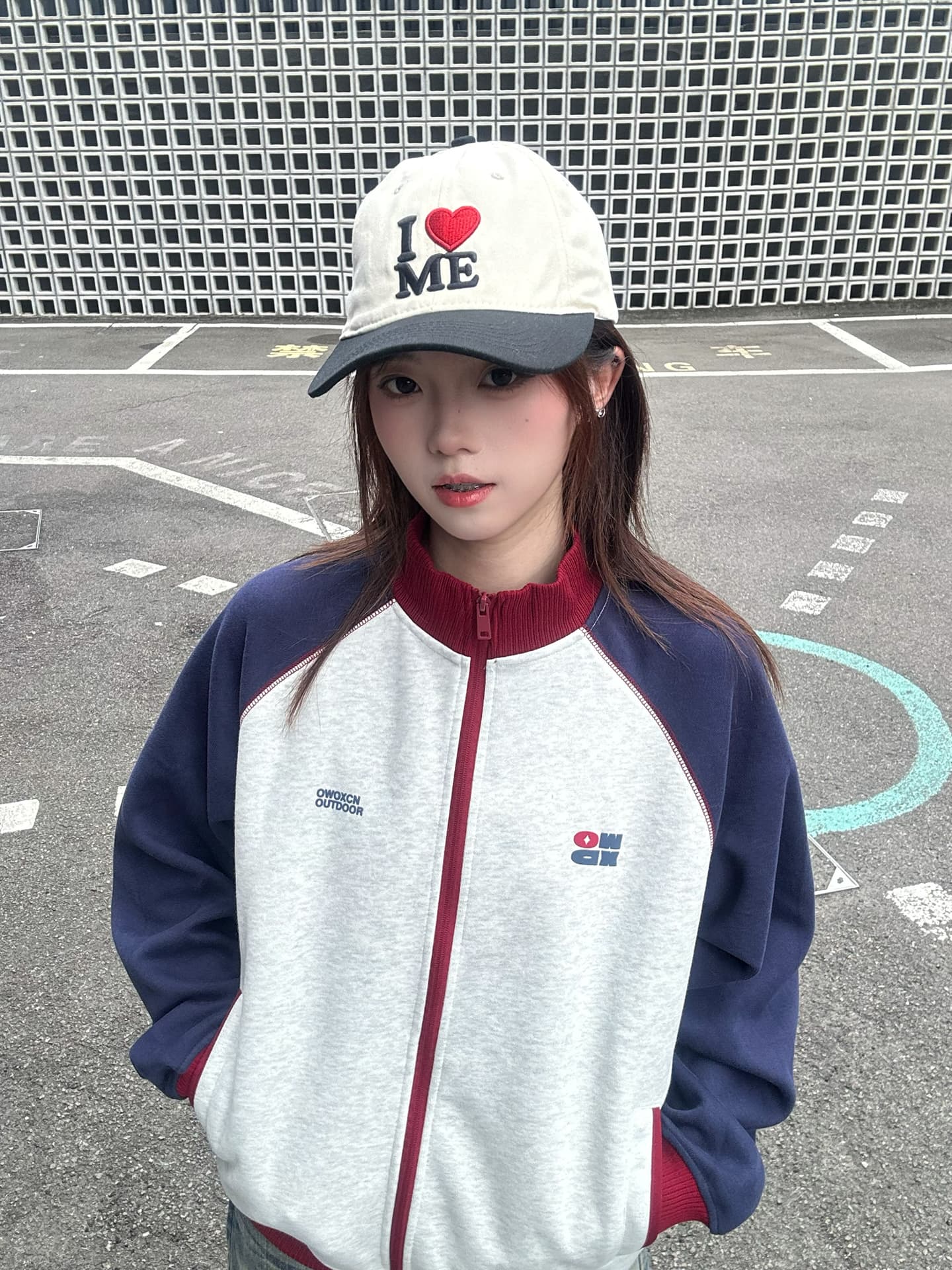 아메리칸 레트로 운동 배색 패치워크 스탠드 칼라 후드티 여성 봄 가을 학원 스타일 루즈핏 캐주얼 지퍼 카디건 코트 상세 이미지 4