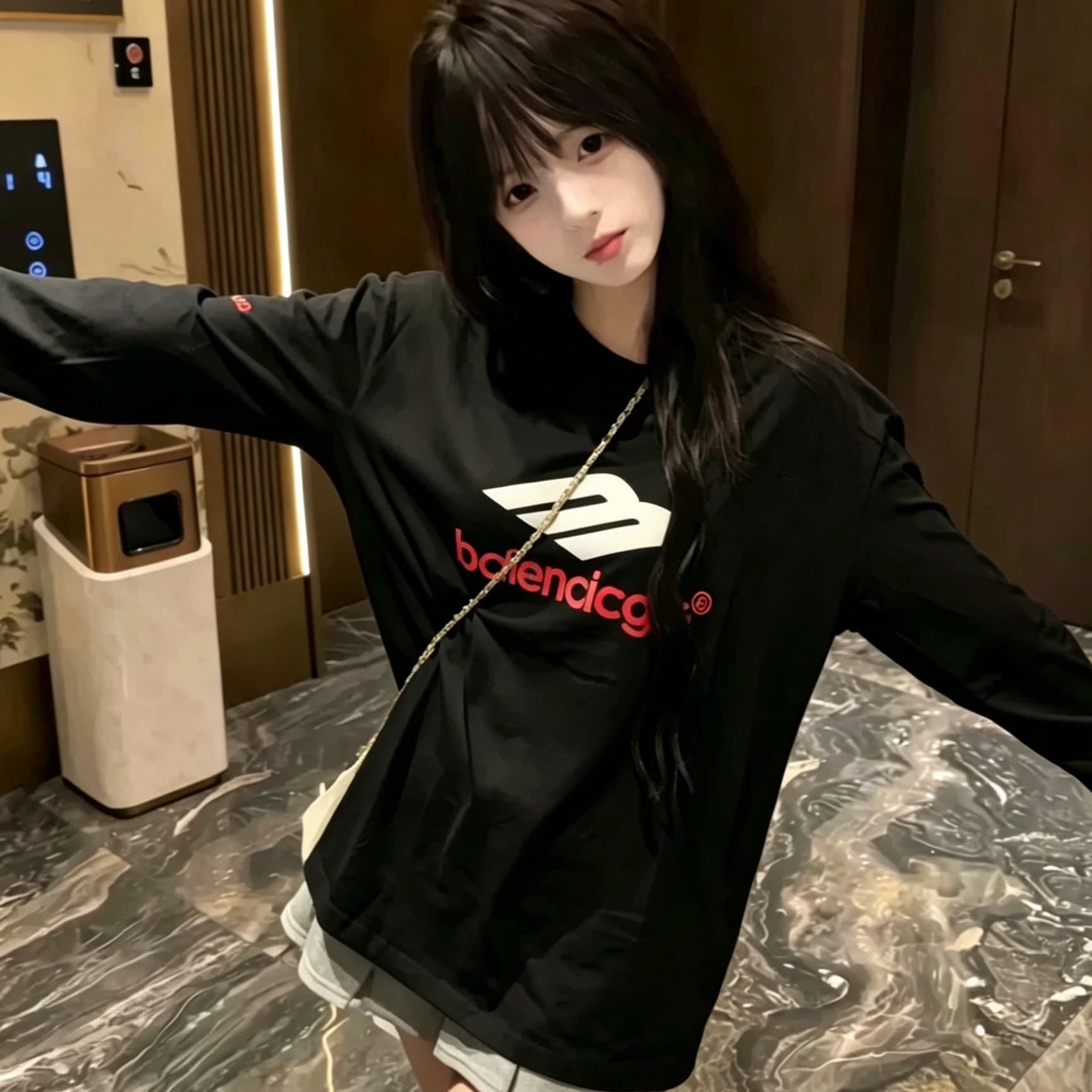 아메리칸 조수 브랜드 알파벳 프린트 긴팔 티셔츠 여성 이른 가을 착용 가져 가라. 디자인 센스 루즈핏 다용도 화이트 라운드 넥 맨위 이미지 5