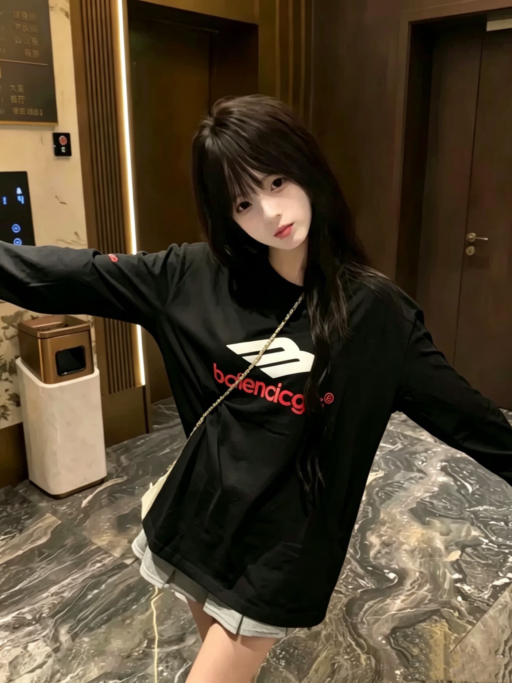 아메리칸 조수 브랜드 알파벳 프린트 긴팔 티셔츠 여성 이른 가을 착용 가져 가라. 디자인 센스 루즈핏 다용도 화이트 라운드 넥 맨위 상세 이미지 5