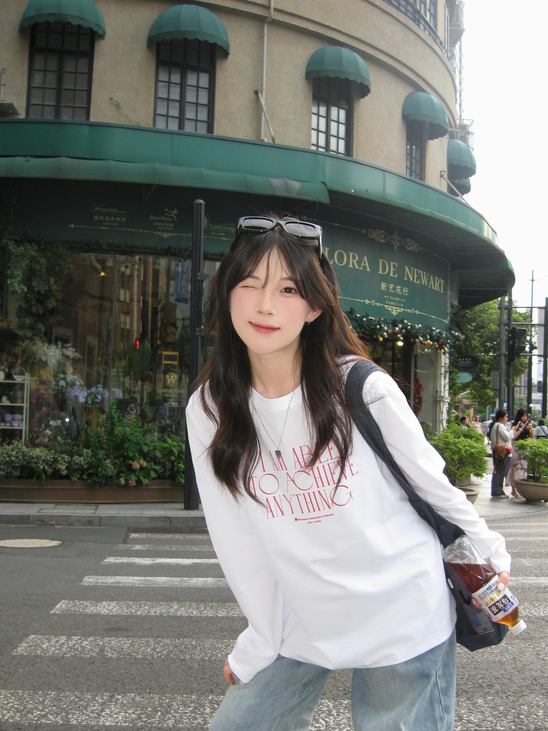 한 부서 작은 대중 알파벳 프린트 무거운 라운드 넥 긴팔 티셔츠 여성 이른 가을 루즈핏 캐주얼 느긋한 바람 연령 감소 맨위