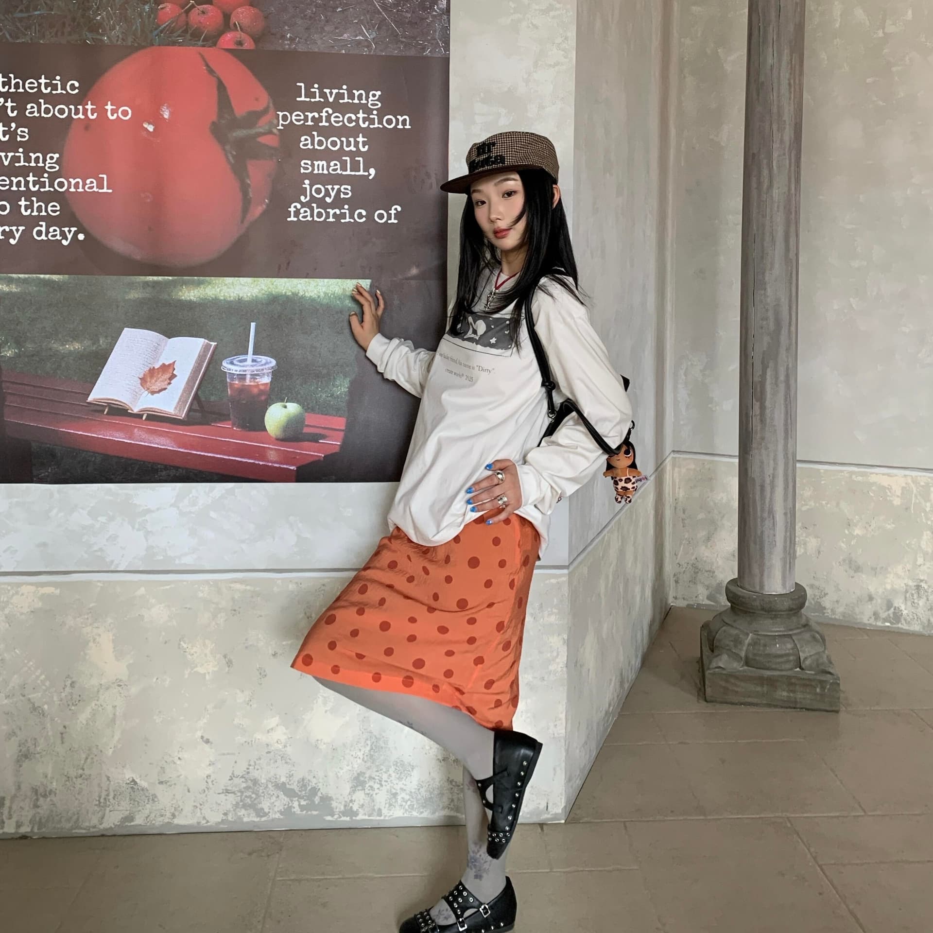 한 부서 chic 강아지 프린트 긴팔 티셔츠 여성 2026 가을 새로운 루즈핏 캐주얼 작은 대중 그레이트 봐. 의류 이미지 5