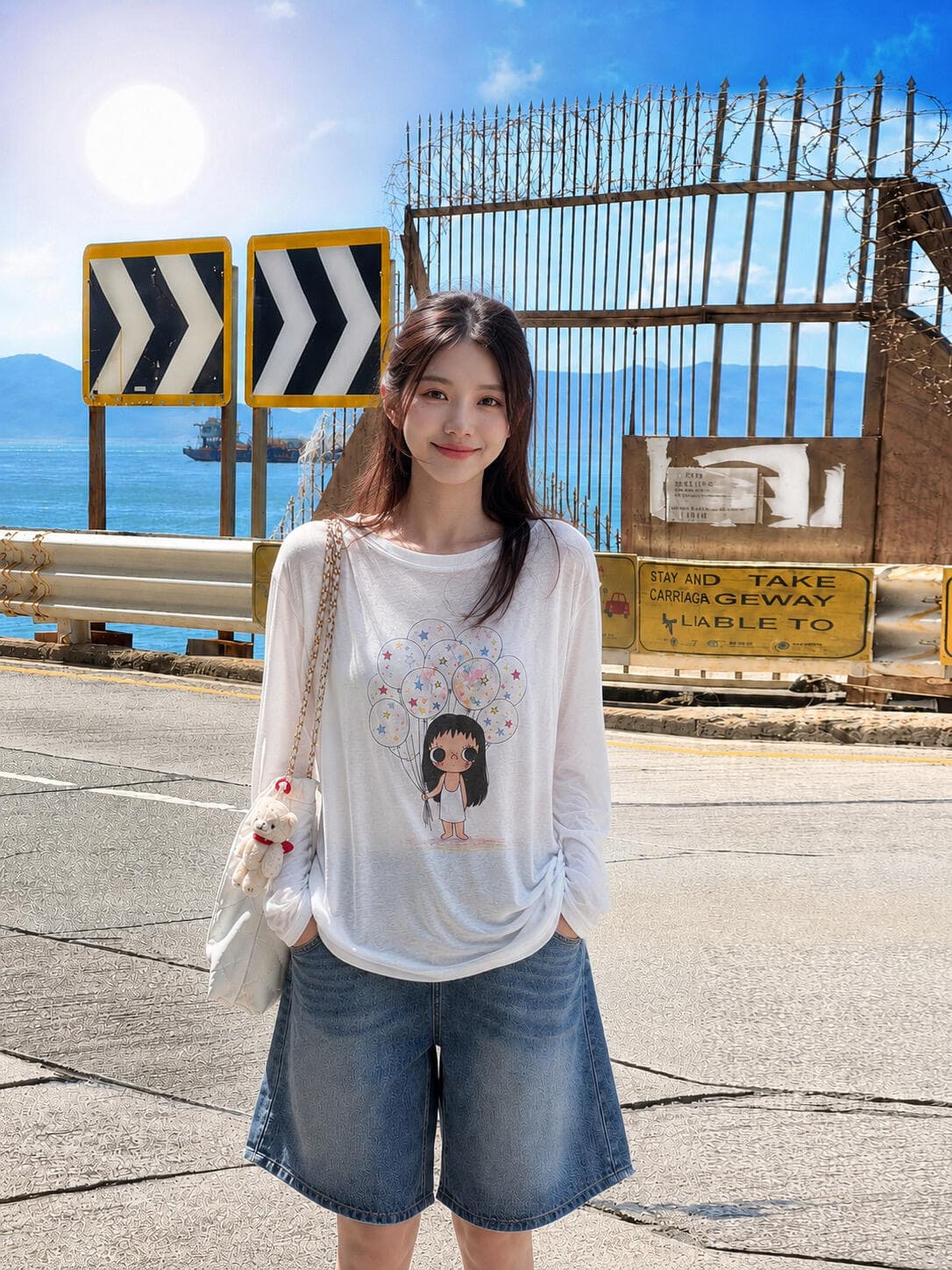 연령 감소 귀여운 학원 스타일 얇은 스타일 마이크로 ~을 통해 자외선 차단 블라우스 여성 긴 소매 루즈핏 라운드 넥 맨위 이미지 4