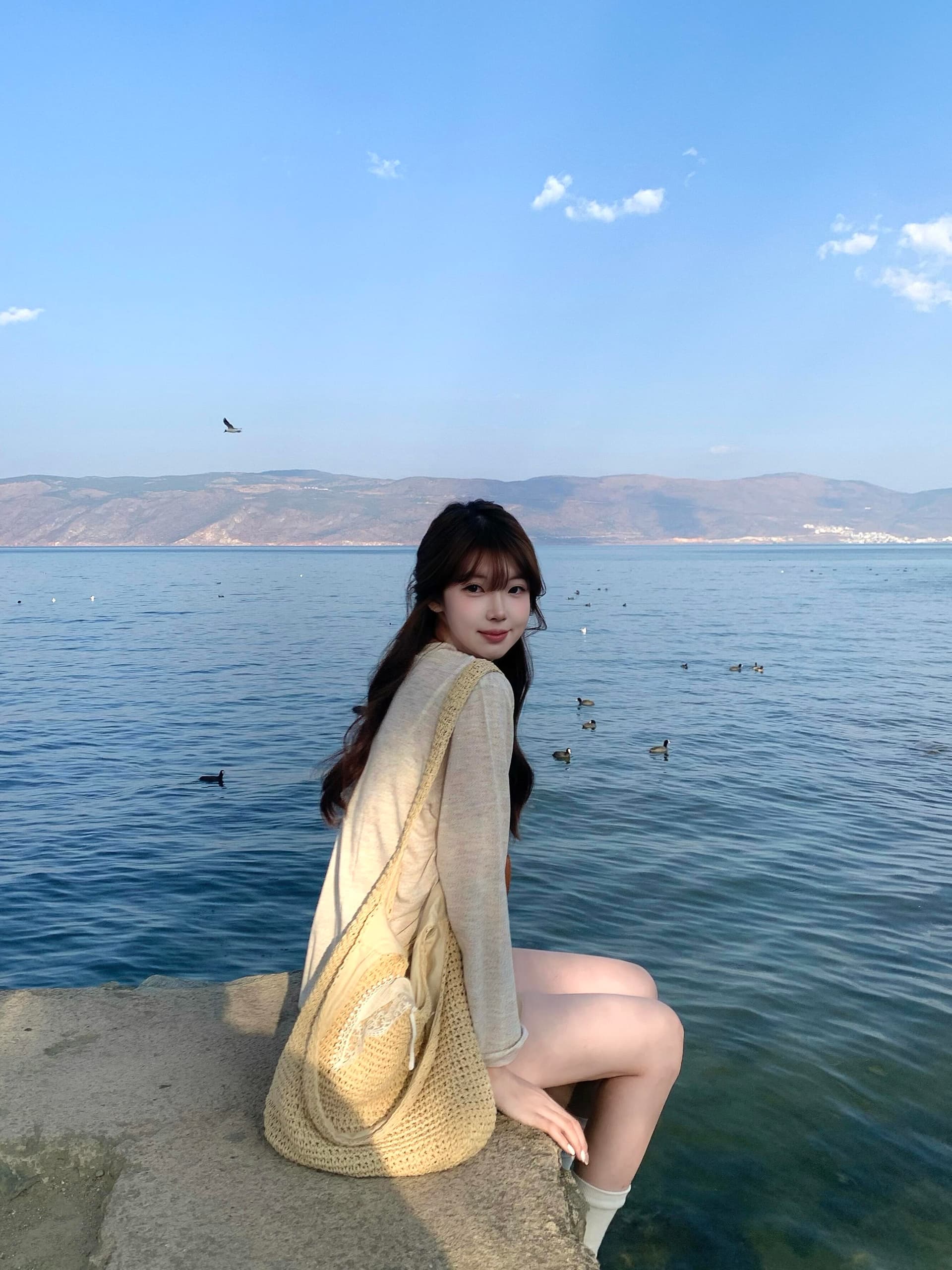 아메리칸 레트로 26ss 멩 이자 달마 시안 프린트 라운드 넥 긴팔 루즈핏 느긋한 바람 캐주얼 티셔츠 여성 셔츠 트렌디 상세 이미지 5