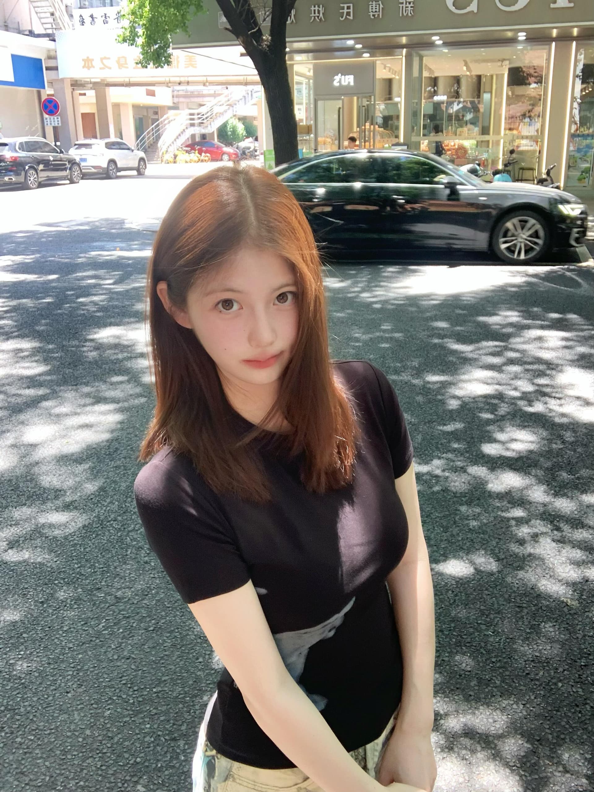 아메리칸 레트로 고양이 조사 프린트 반팔 티셔츠 여성 여름 새로운 몸매 가꾸기 맨위 상세 이미지 3