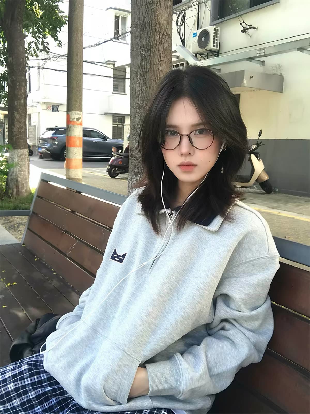 이중층 폴로 칼라 하프 지퍼 후드티 여성 가을 겨울 털이 있고 두꺼운 루즈핏 캐주얼 학원 스타일 긴팔 맨위 아메리칸 트렌디