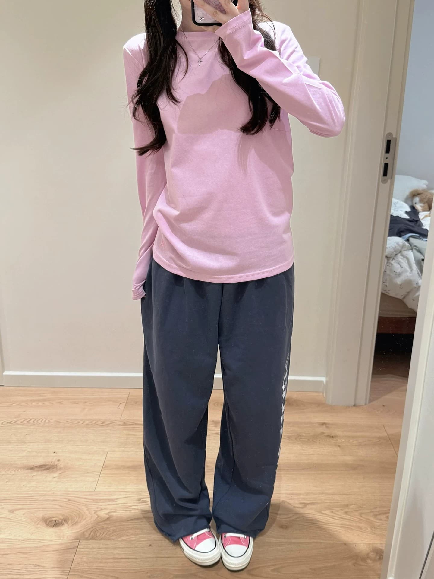 아메리칸 마 오래된 형제 특별 알파벳 프린트 캐주얼 바지 여성 가을 새로운 루즈핏 도루 센스 춤추기 운동 넓은 다리 웨이 바지 상세 이미지 4