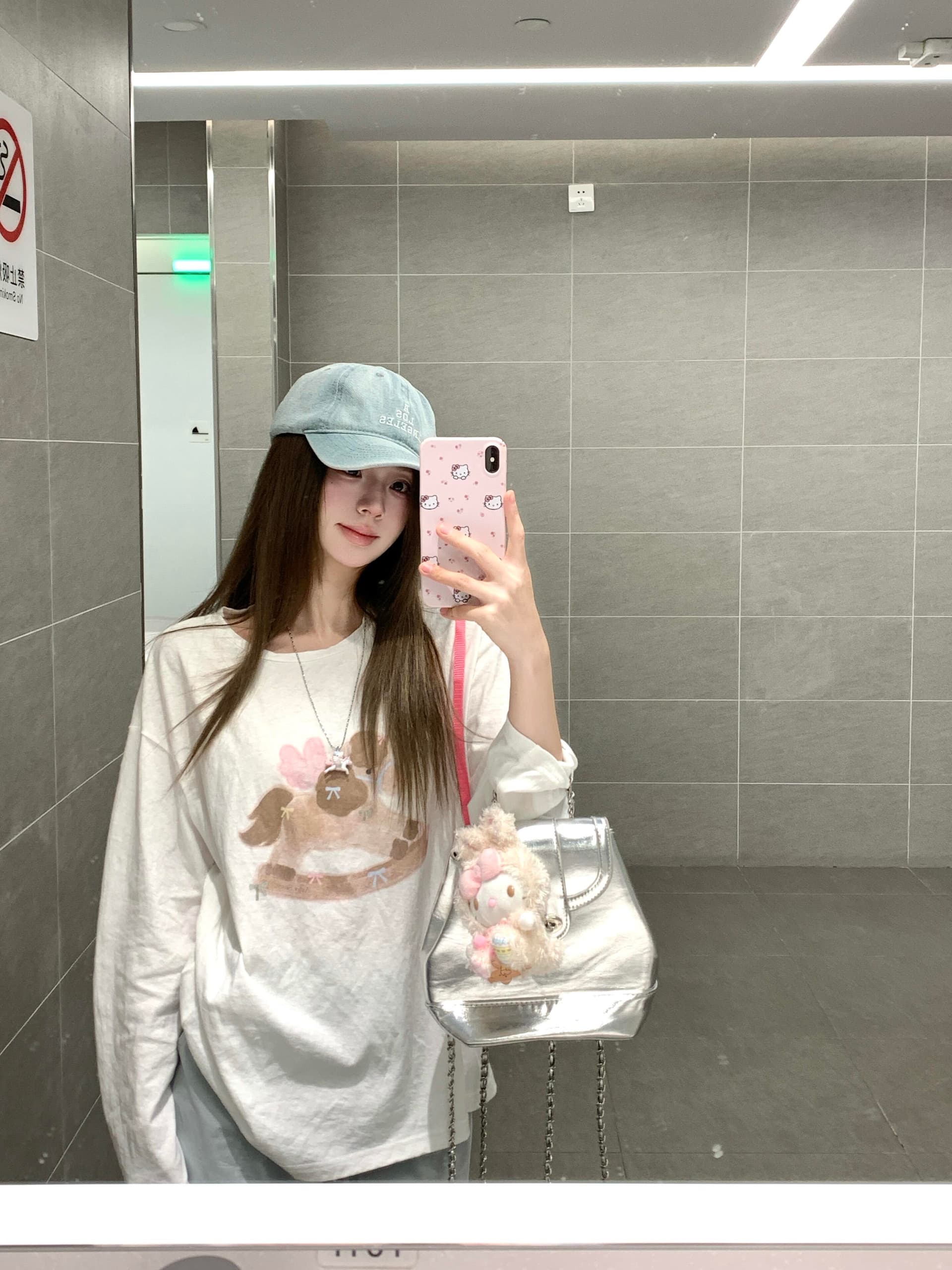 자이언트 잘 생긴 달콤함 귀여운 트로이 목마 프린트 긴팔 티셔츠 여성 이른 가을 2026 새로운 루즈핏 느긋한 아름다운 맨위