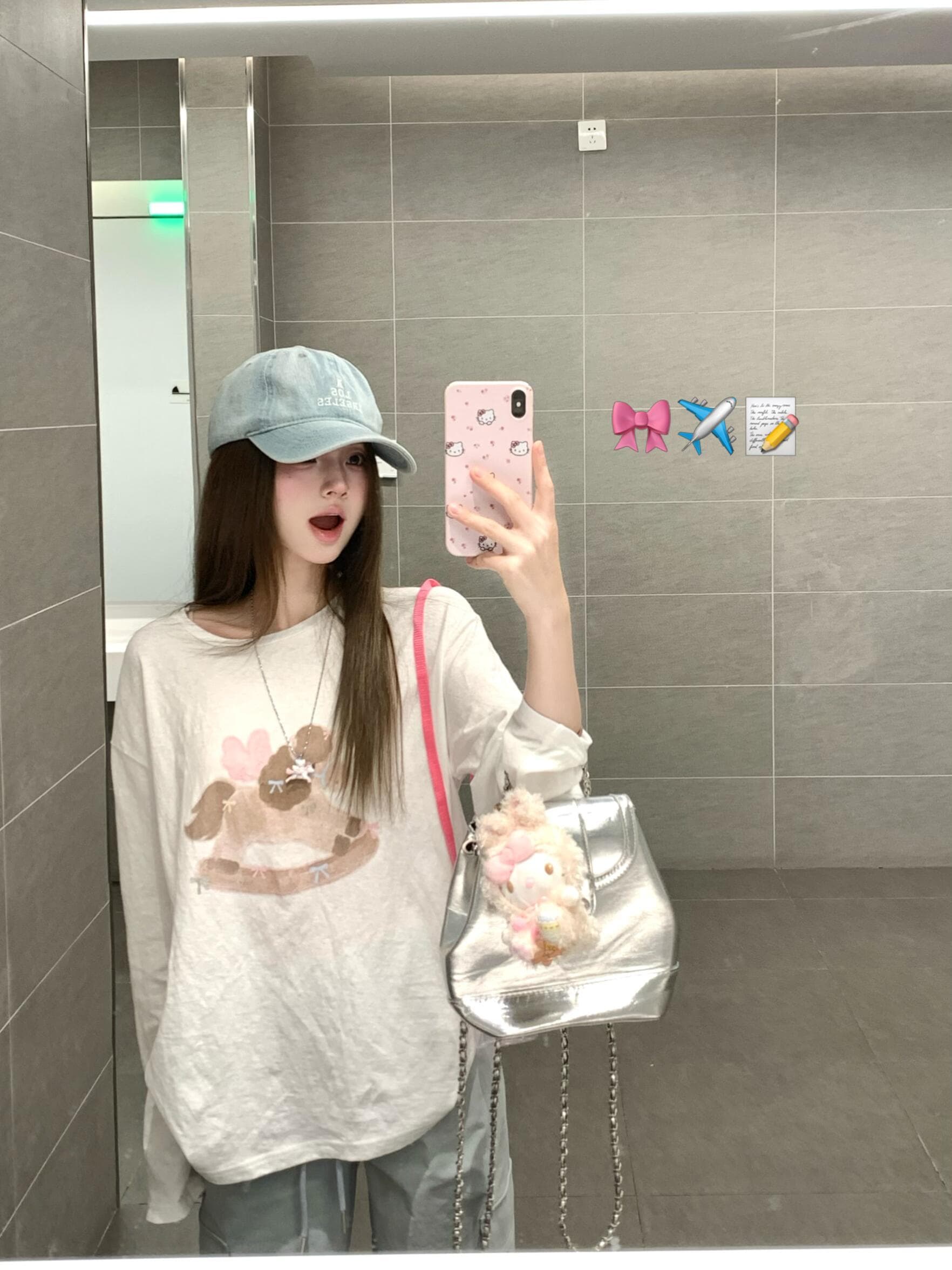 자이언트 잘 생긴 달콤함 귀여운 트로이 목마 프린트 긴팔 티셔츠 여성 이른 가을 2026 새로운 루즈핏 느긋한 아름다운 맨위 상세 이미지 3