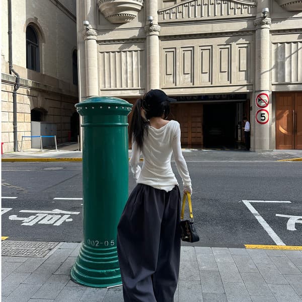 한 부서 좋은 달콤한 화이트 긴팔 티셔츠 여성 이른 가을 얇은 스타일 몸매 가꾸기 슬림해 보이는 라이 경기 서울 맨위 상세 이미지 3