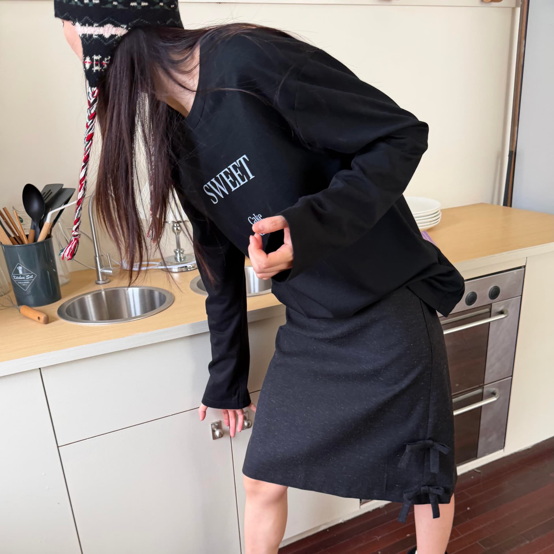 작은 대중 미니멀리즘 운동 알파벳 프린트 느긋한 캐주얼 루즈핏 순면 만나는 긴팔 티셔츠 맨위 여성 이미지 5