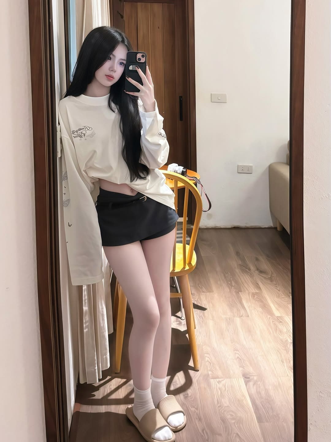 느긋한 바람 알파벳 프린트 티셔츠 디자인 센스 화이트 긴팔 티셔츠 여성 루즈핏 슬림해 보이는 인사이드 가져 가라. 기본 셔츠 상세 이미지 1
