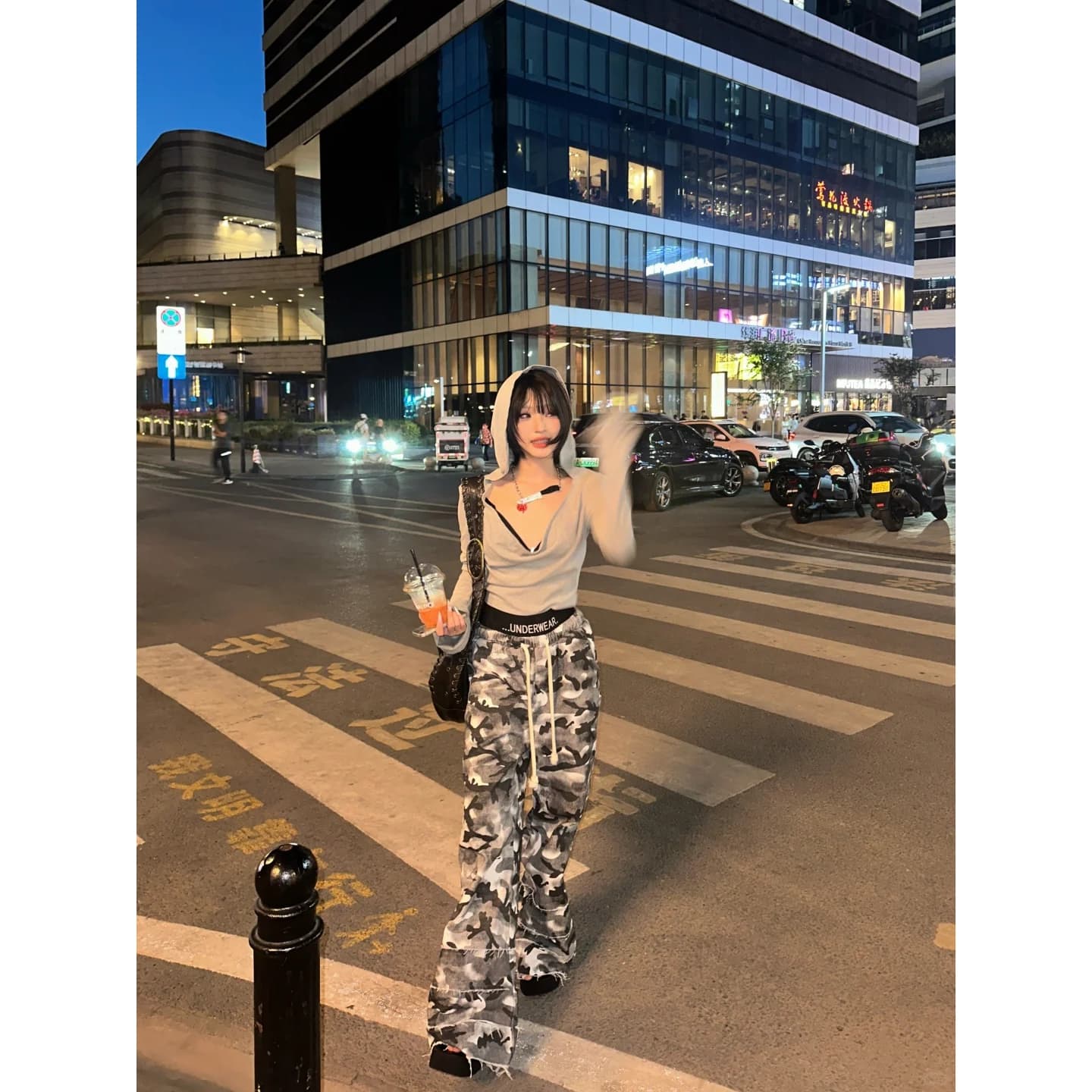 쇼트 스타일 후드 티셔츠 여성 몸매 가꾸기 긴팔 맨위 상세 이미지 2