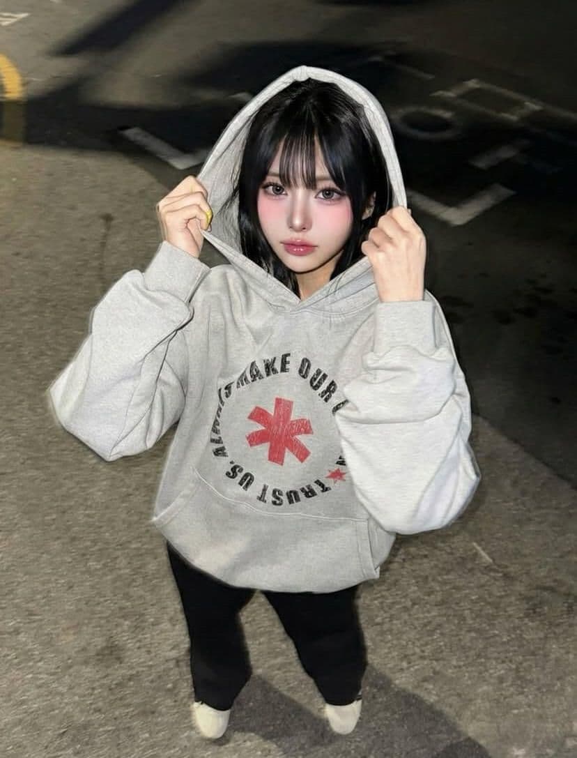 아메리칸 레트로 느슨함 센스 알파벳 프린트 후드 티 스웨터 여성 가을 겨울 루즈핏 높음 거리 작은 대중 다용도 느긋한 맨위 상세 이미지 2