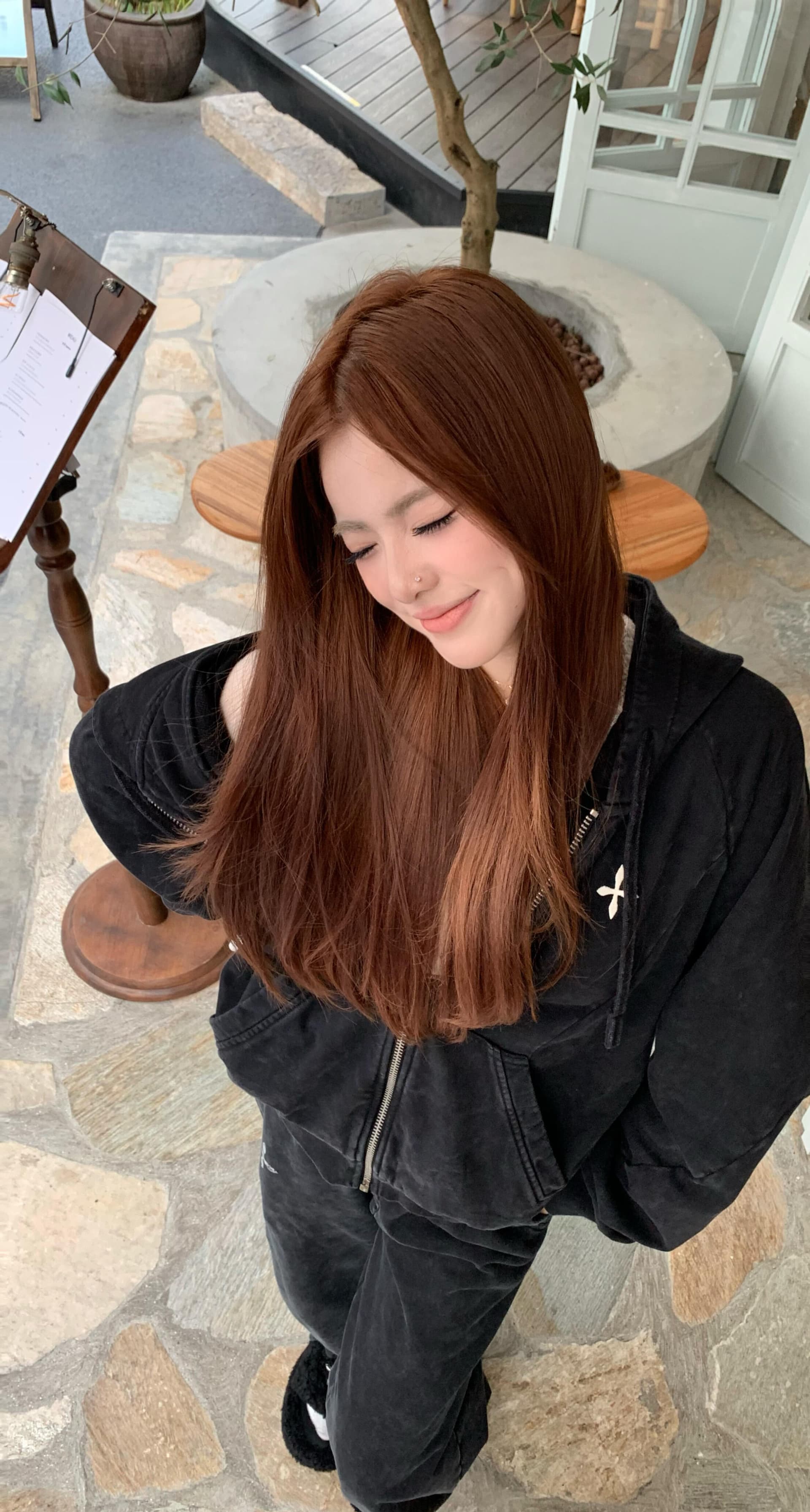 아메리칸 레트로 워싱 작은 대중 후드 티 스웨터 여성 2025 가을 겨울철 루즈핏 느긋한 바람 맨위 지퍼 재킷 트렌디 상세 이미지 3