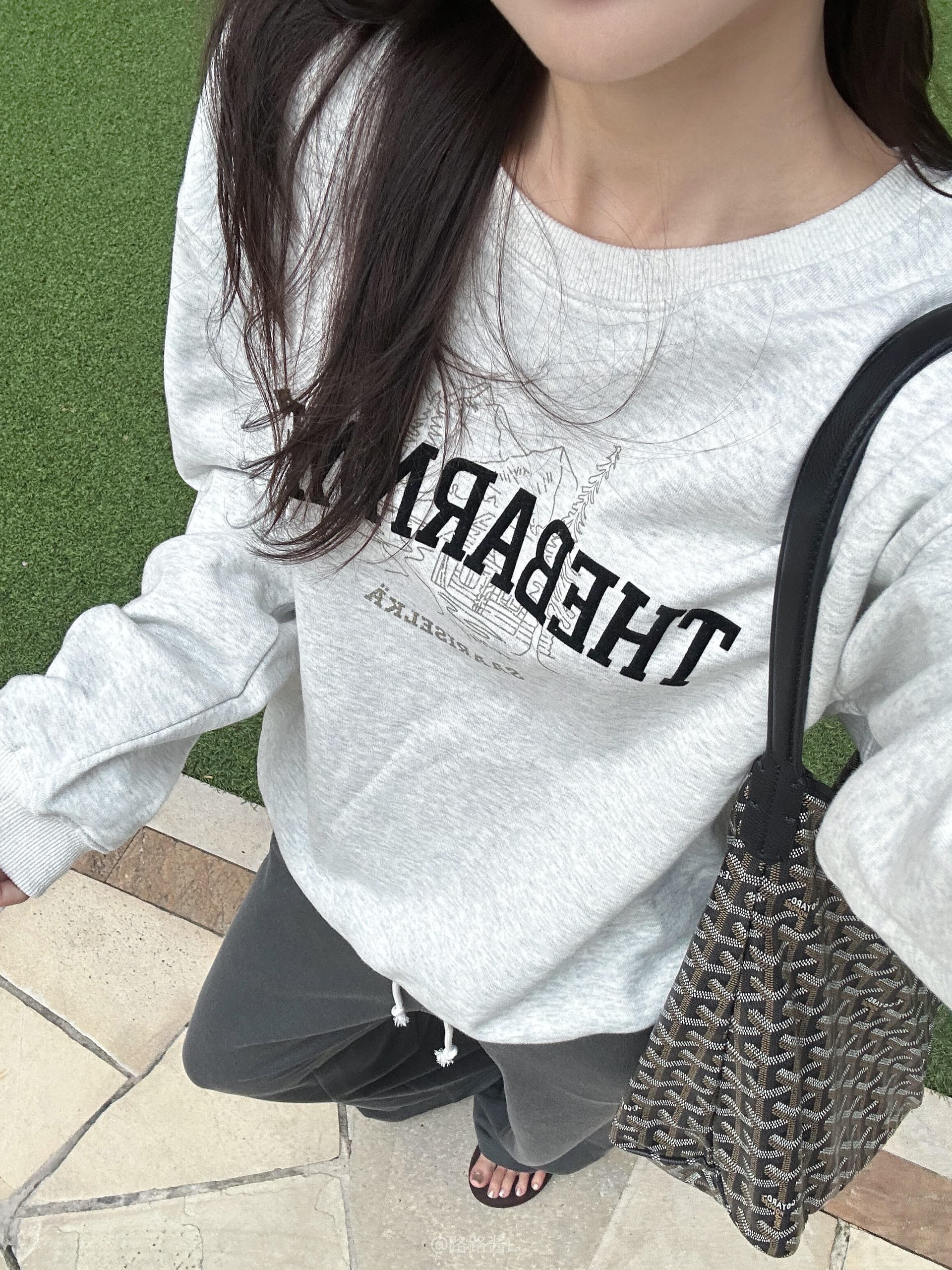 한 부서 ins 바람 조수 브랜드 알파벳 프린트 라운드 넥 후드티 여성 이른 가을 새로운 루즈핏 캐주얼 다용도 풀오버 맨위