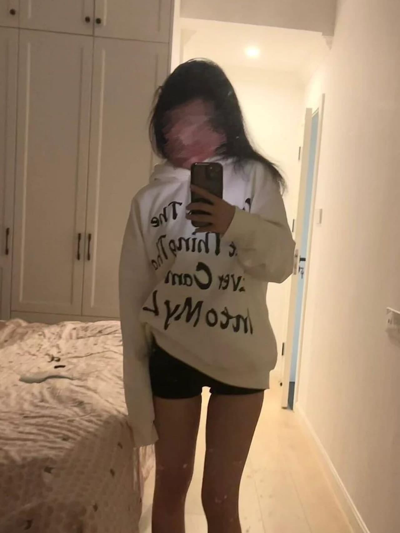 아메리칸 달콤한 차가운 작은 대중 알파벳 낙서 프린트 후드 티 스웨터 여성 가을 겨울 느긋한 바람 루즈핏 다용도 풀오버 맨위 상세 이미지 4