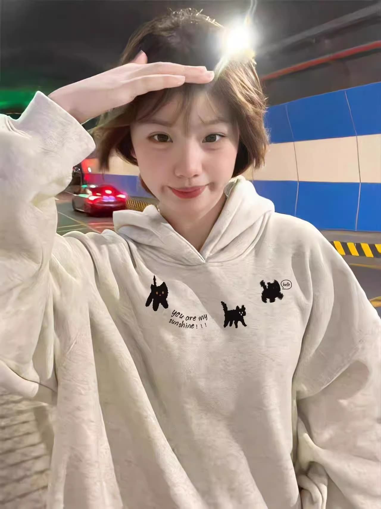 털이 있고 두꺼운 후드티 여성 2026 가을 겨울 새로운 폭발 까마귀 루즈핏 oversize 아메리칸 높음 거리 재킷 이미지 2